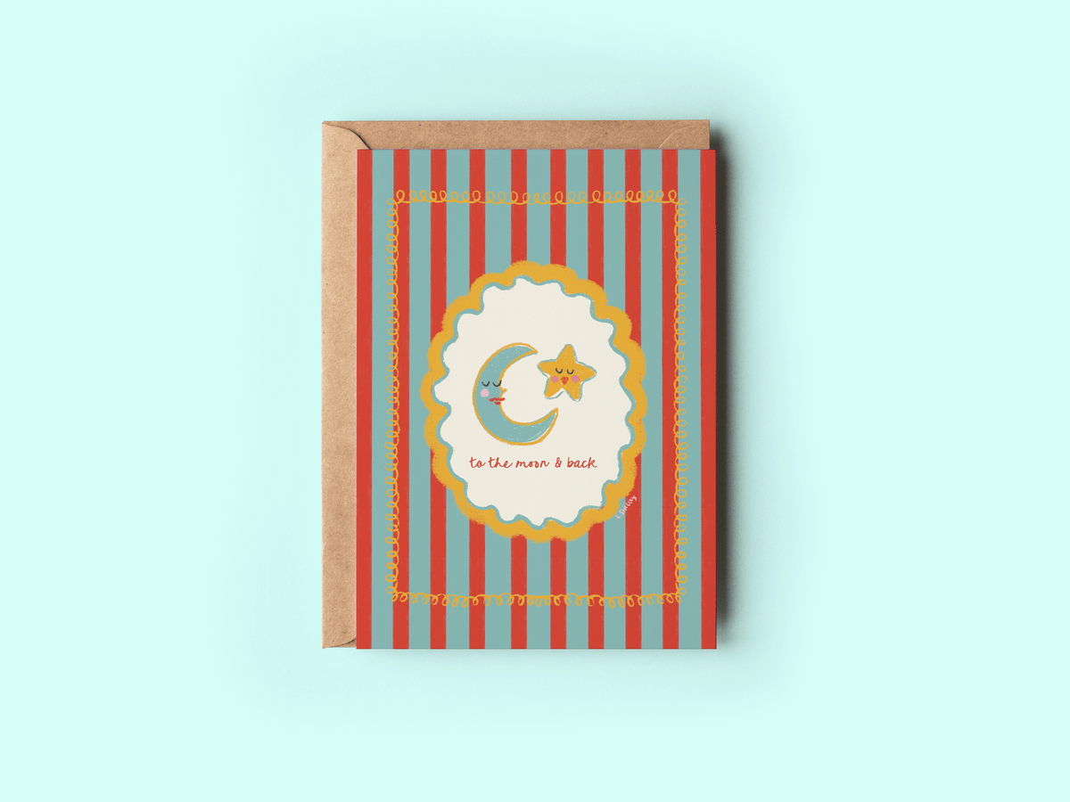 To The Moon and Back Love Romance Greeting Card