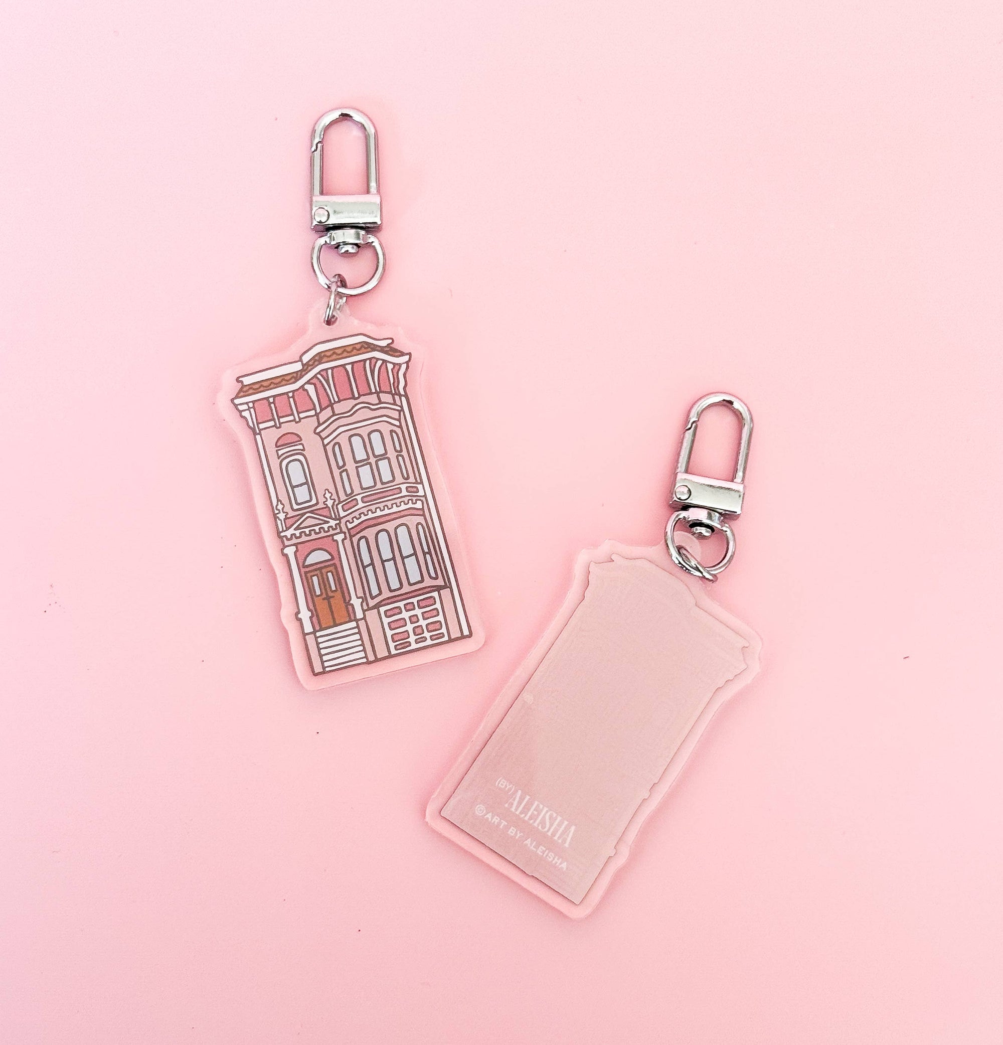 Painted Lady Keychain, Pink