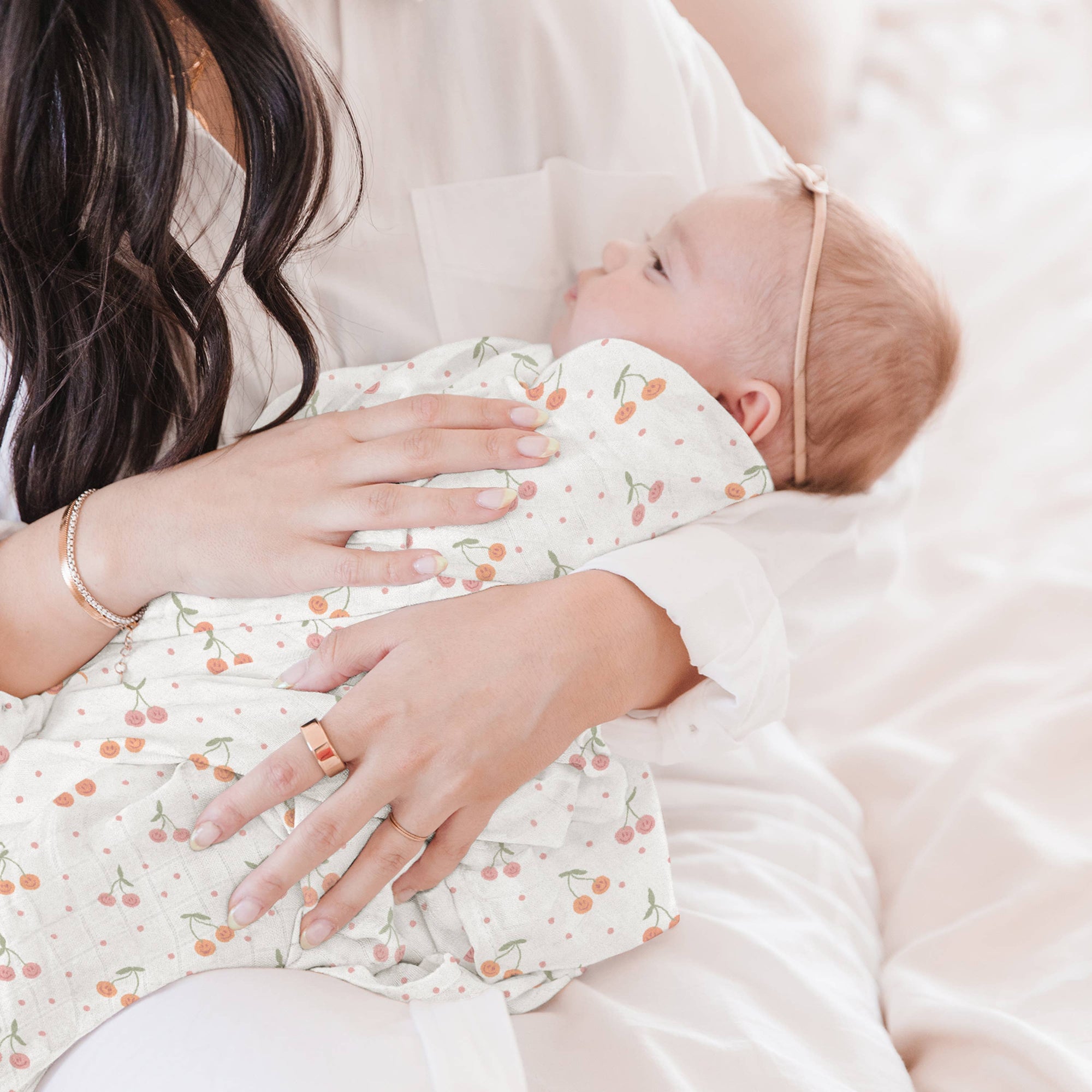 Cherry Swaddle Blanket, Set of 2