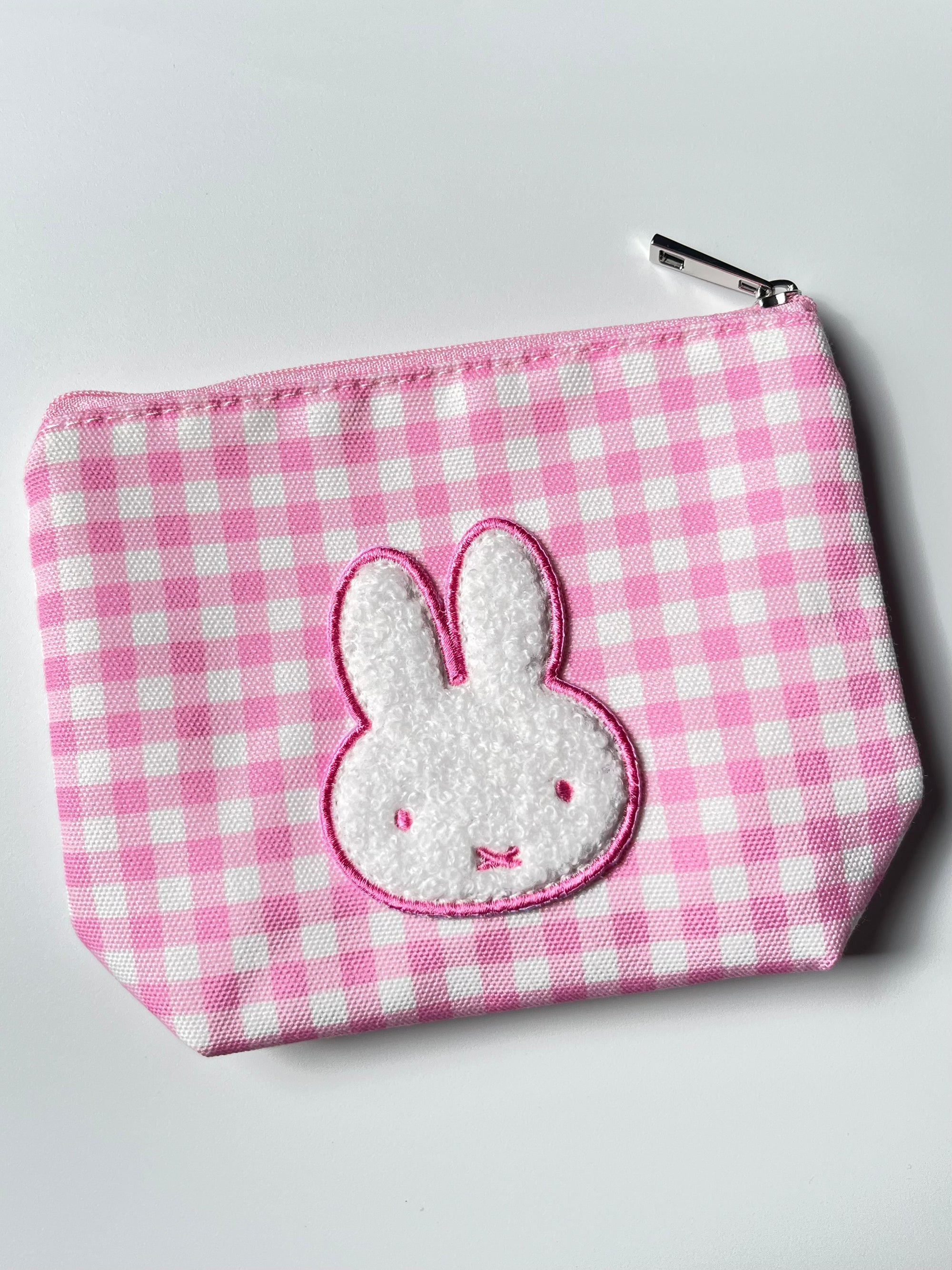 Miffy Gingham Cosmetic Pouch, Pink