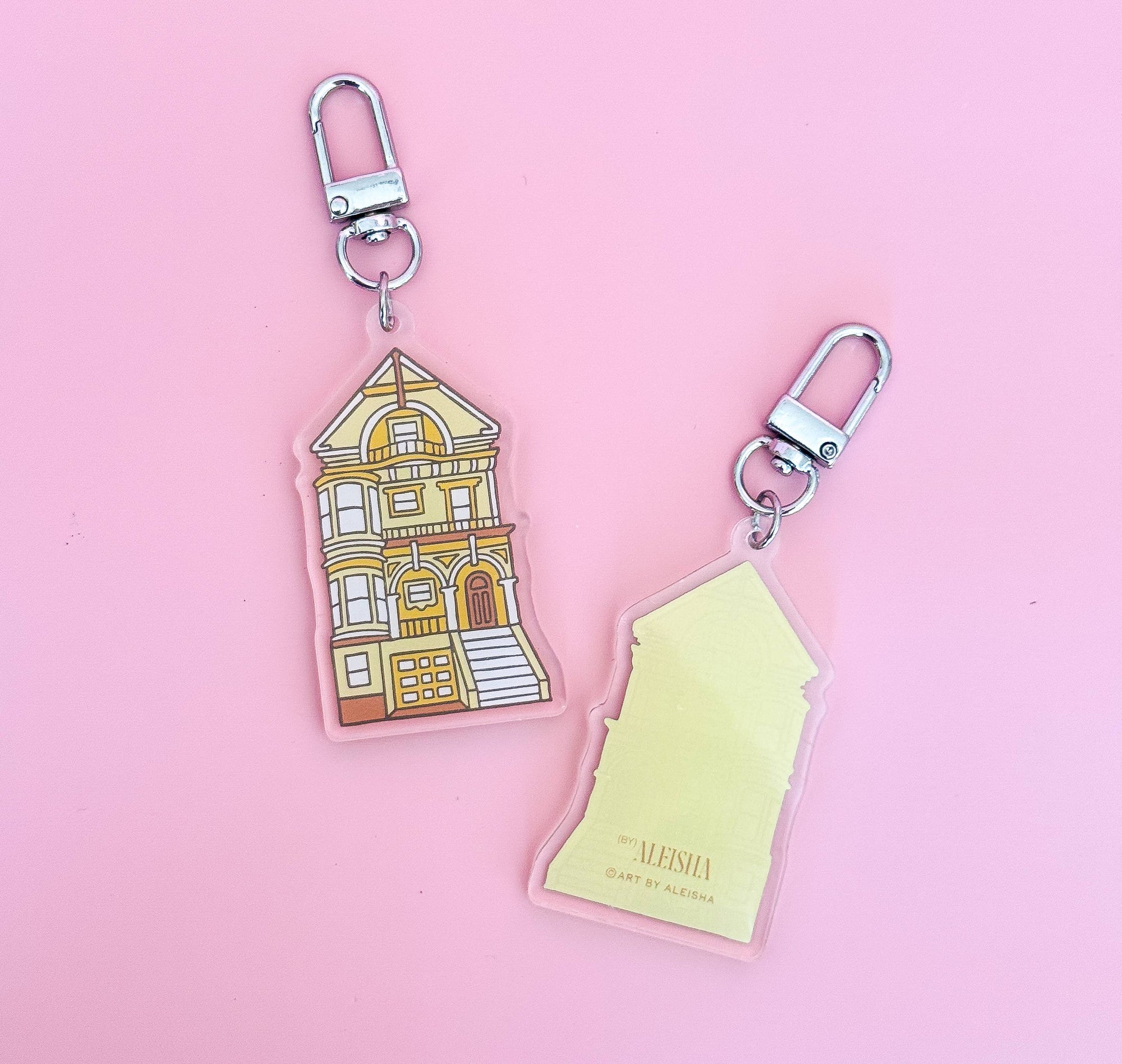 Painted Lady Keychain, Yellow