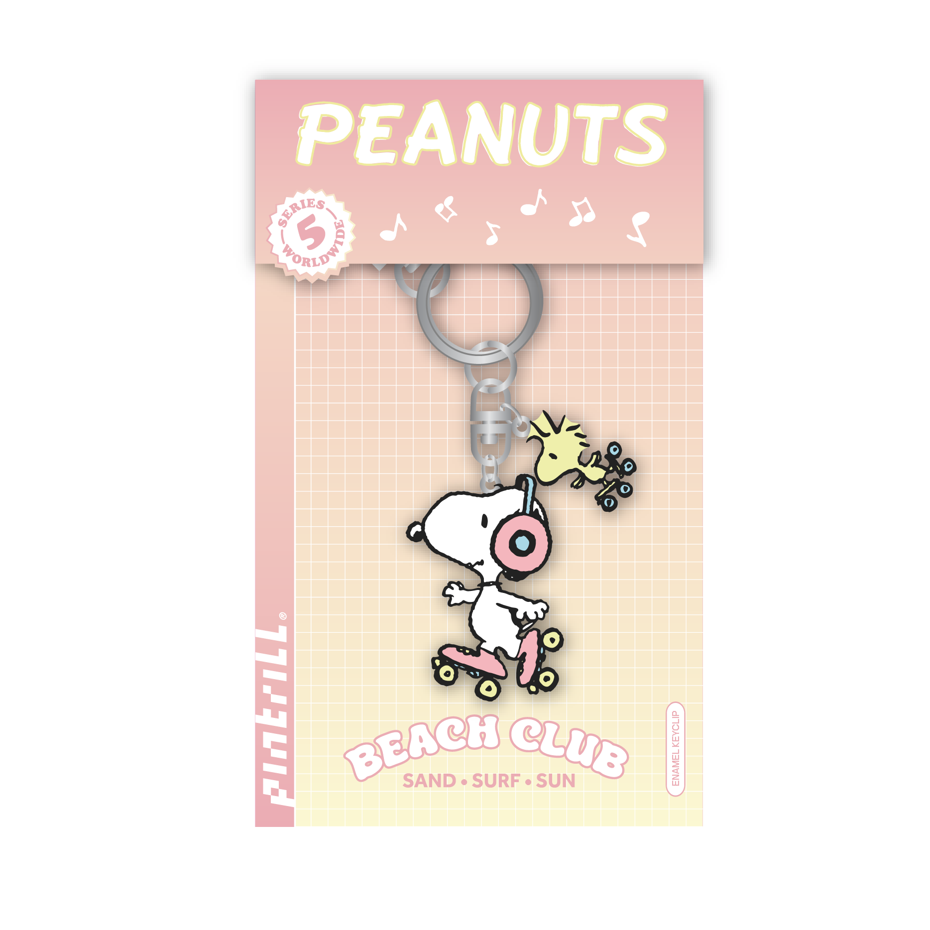 Snoopy & Woodstock Roller Skating Keychain