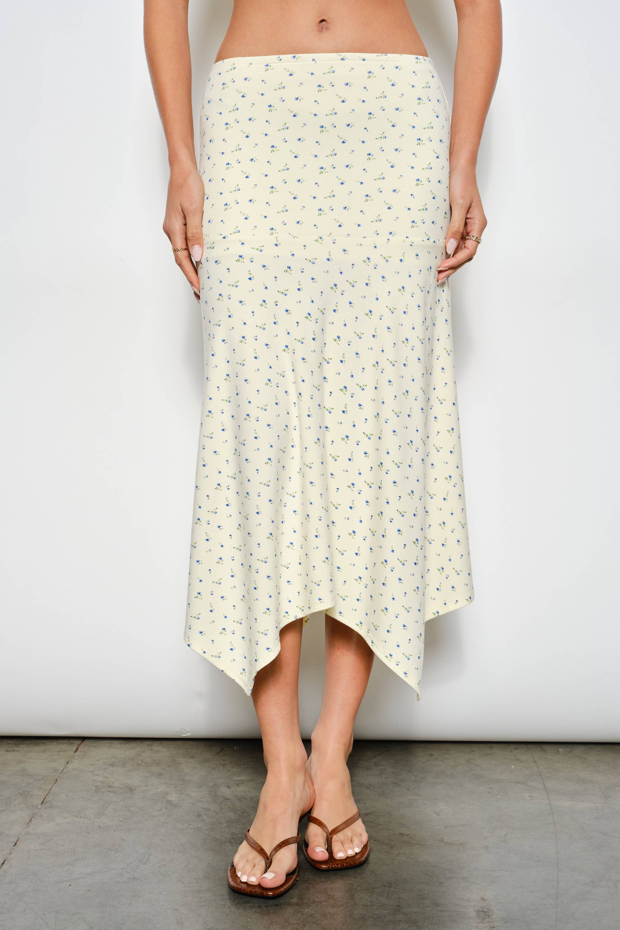 High Low Midi, Yellow Floral