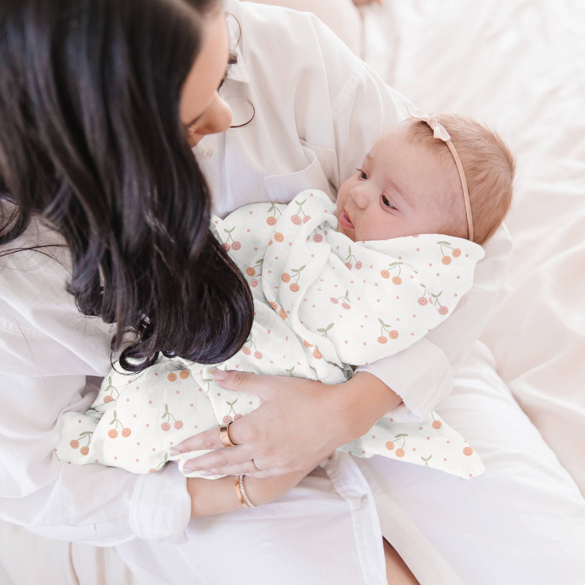 Cherry Swaddle Blanket, Set of 2