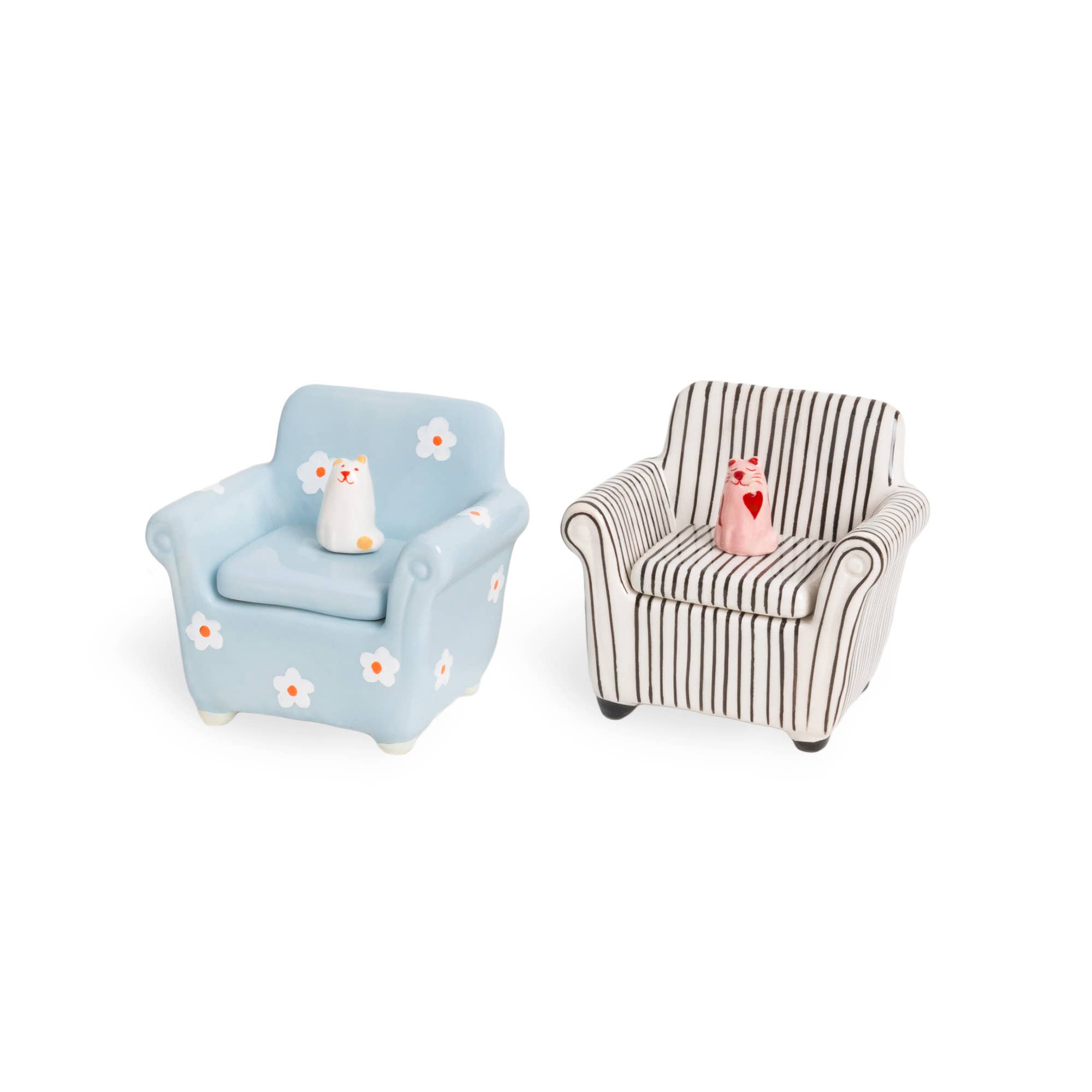 Striped Cat Sofa Jewelry Box