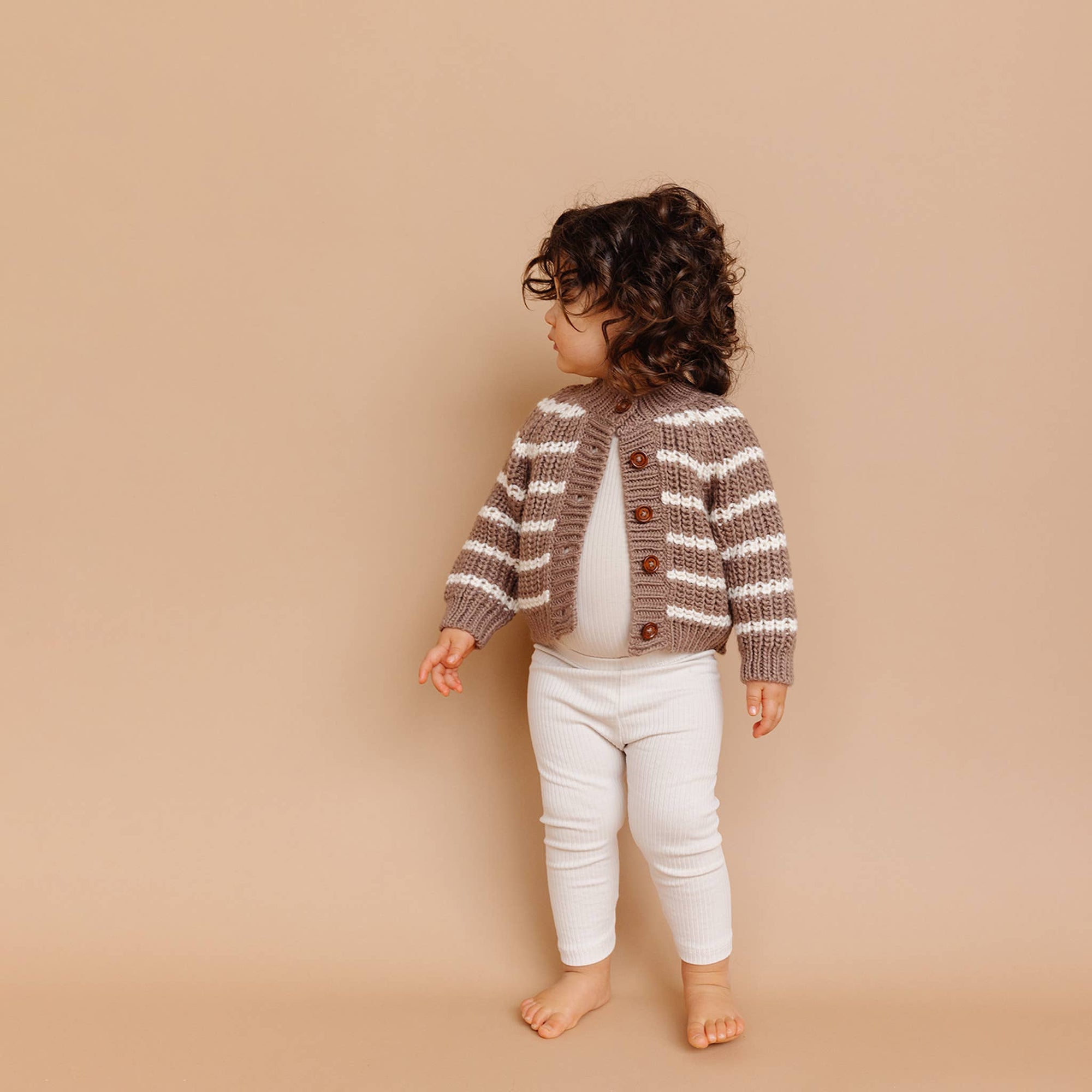 Baby Rib Knit Stripe Cardigan