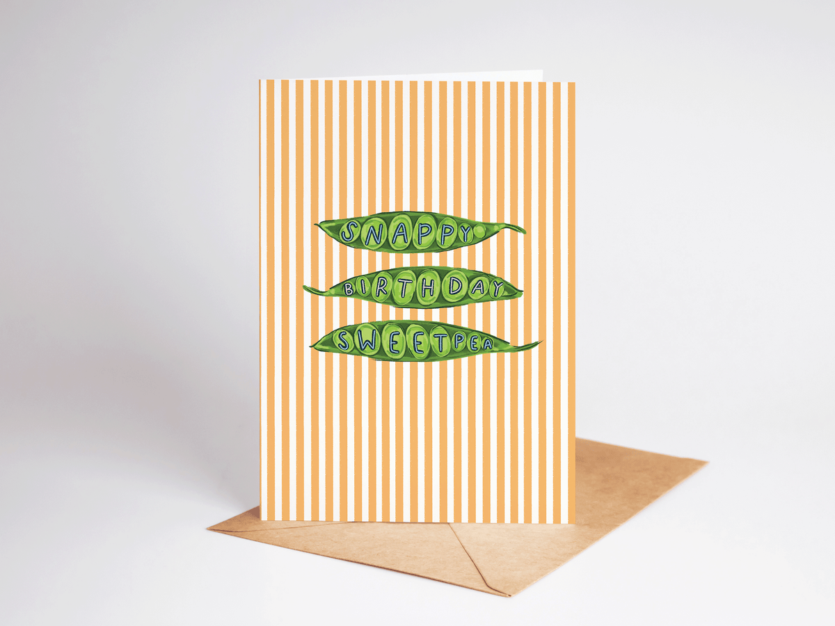 Snappy Birthday SweatPea Birthday BFFs Punny Greeting Card