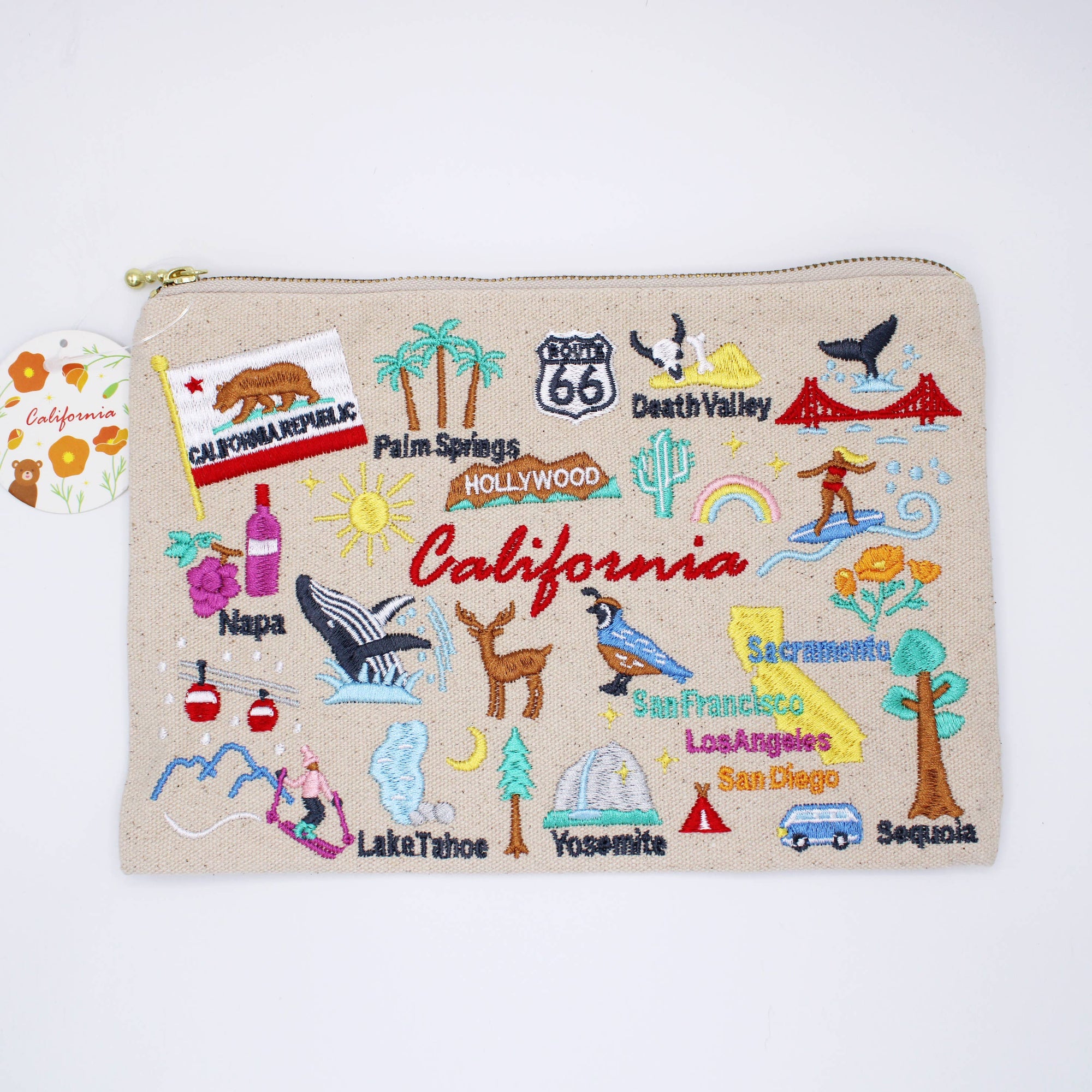 California Embroidered Pouch