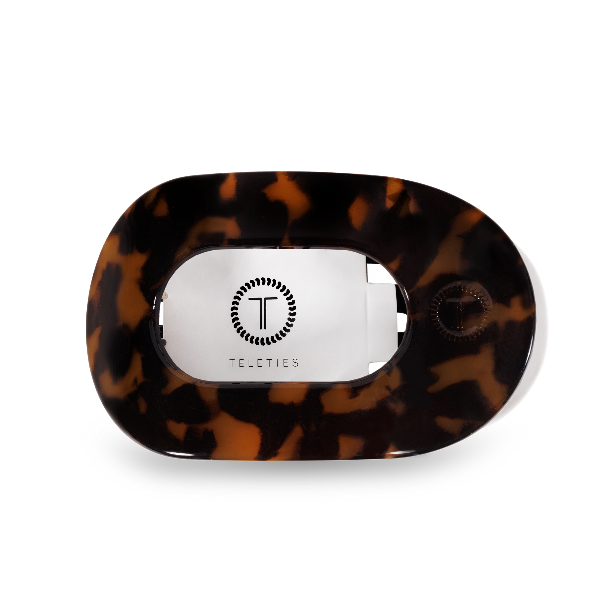 Tortoise, Medium, Round Flat Hair Clip