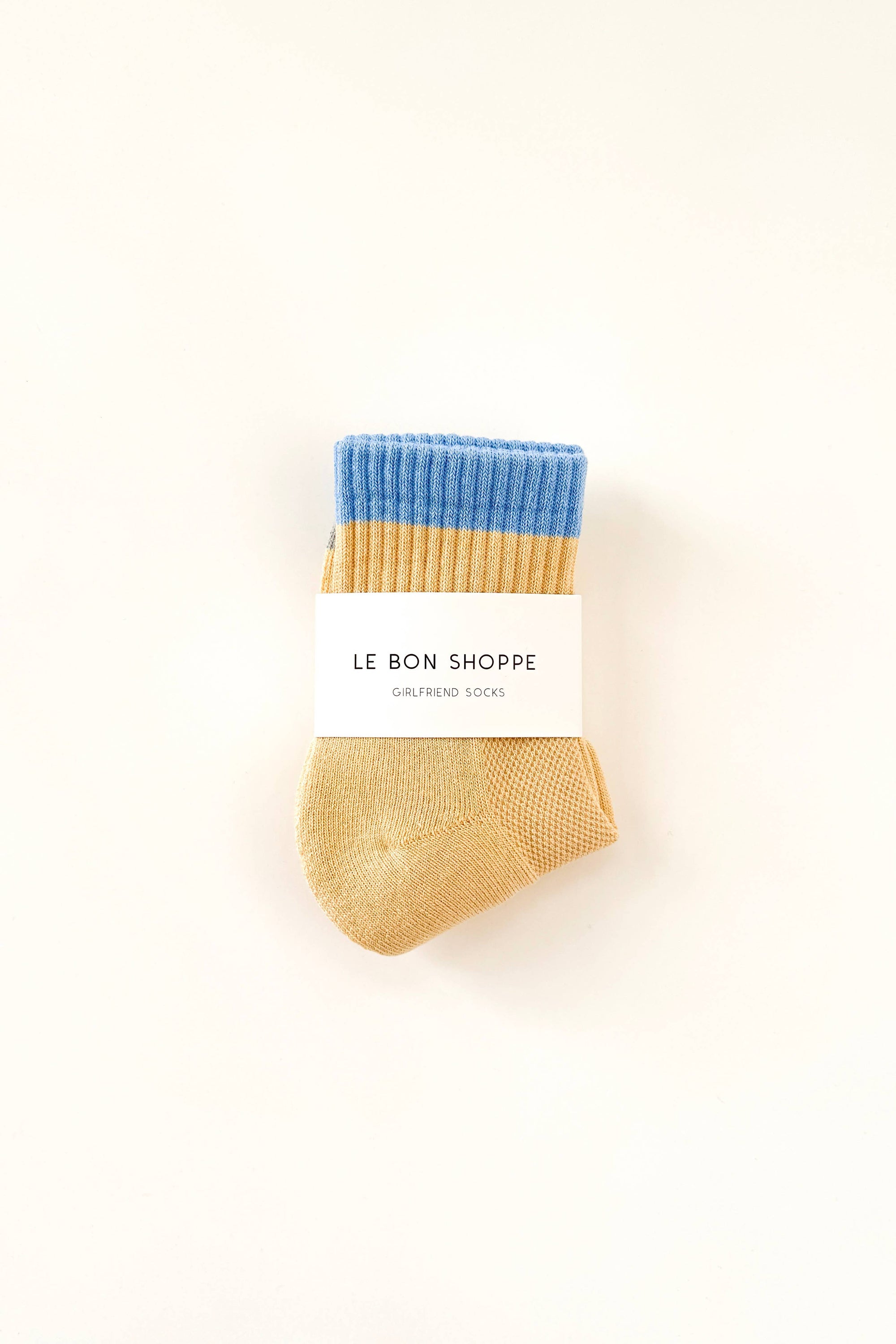 Color Block Girlfriend Socks, Yellow Blue