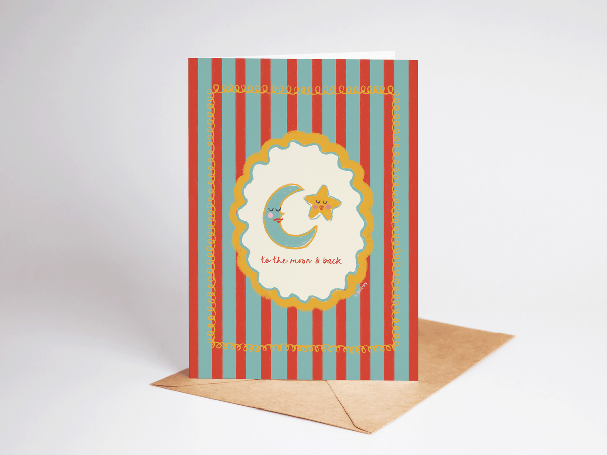 To The Moon and Back Love Romance Greeting Card