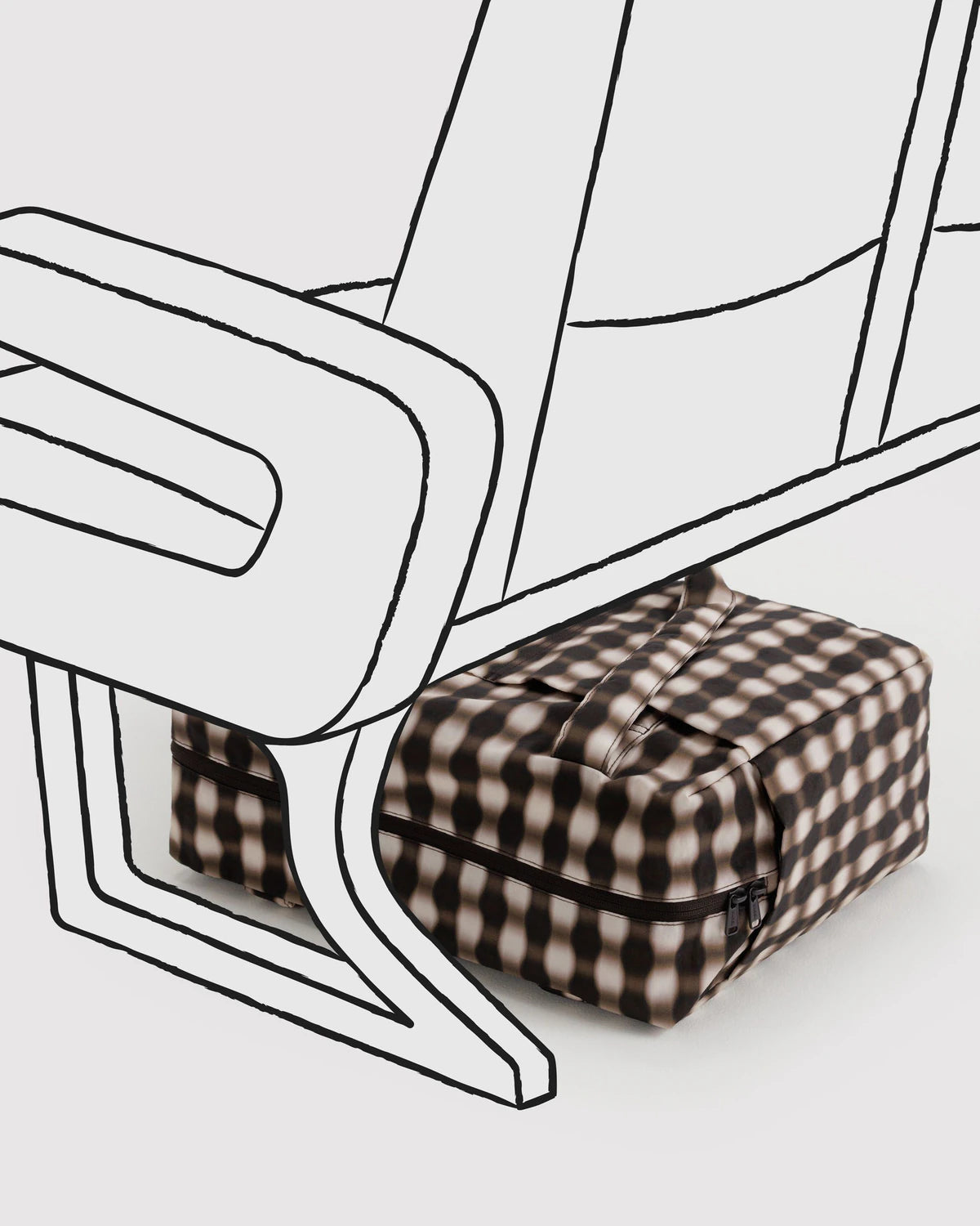 Small Cloud Carry-On, Blurred Gingham Brown