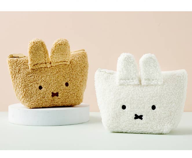 Miffy Face Fuzzy Cozy Pouch, White