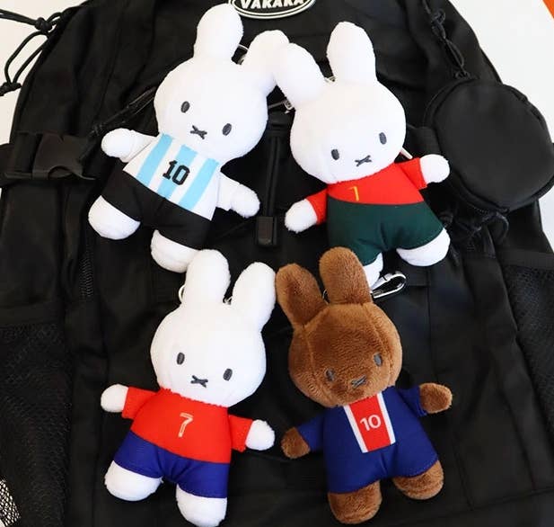 Miffy Soccer Bag Charm 13cm, Red Jersey