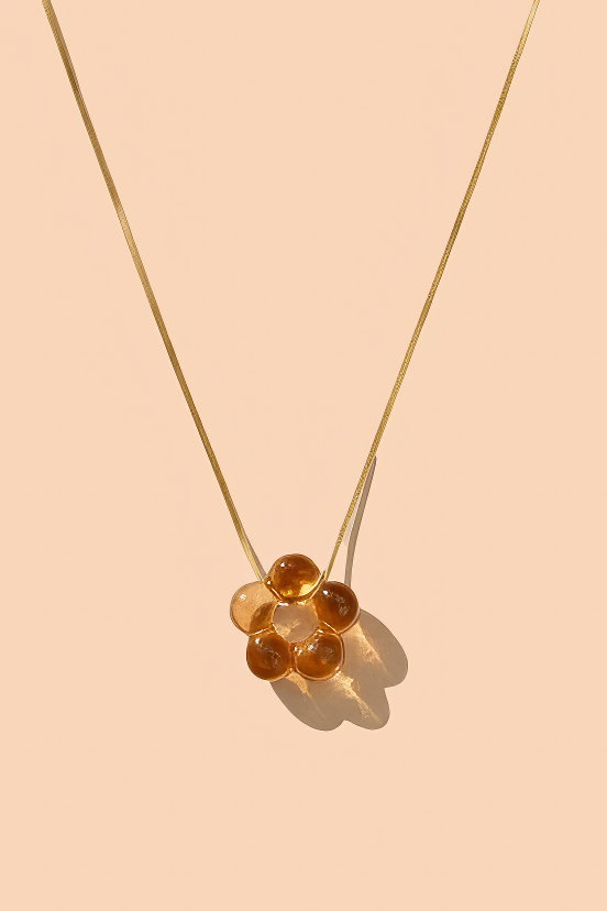 Dazy Glaze Necklace, Gold Plated, Green