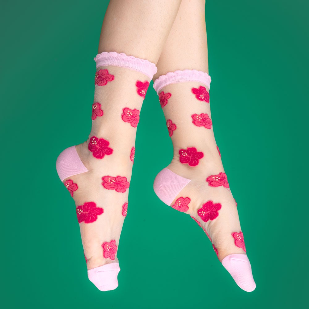 Hibiscus Sheer Socks
