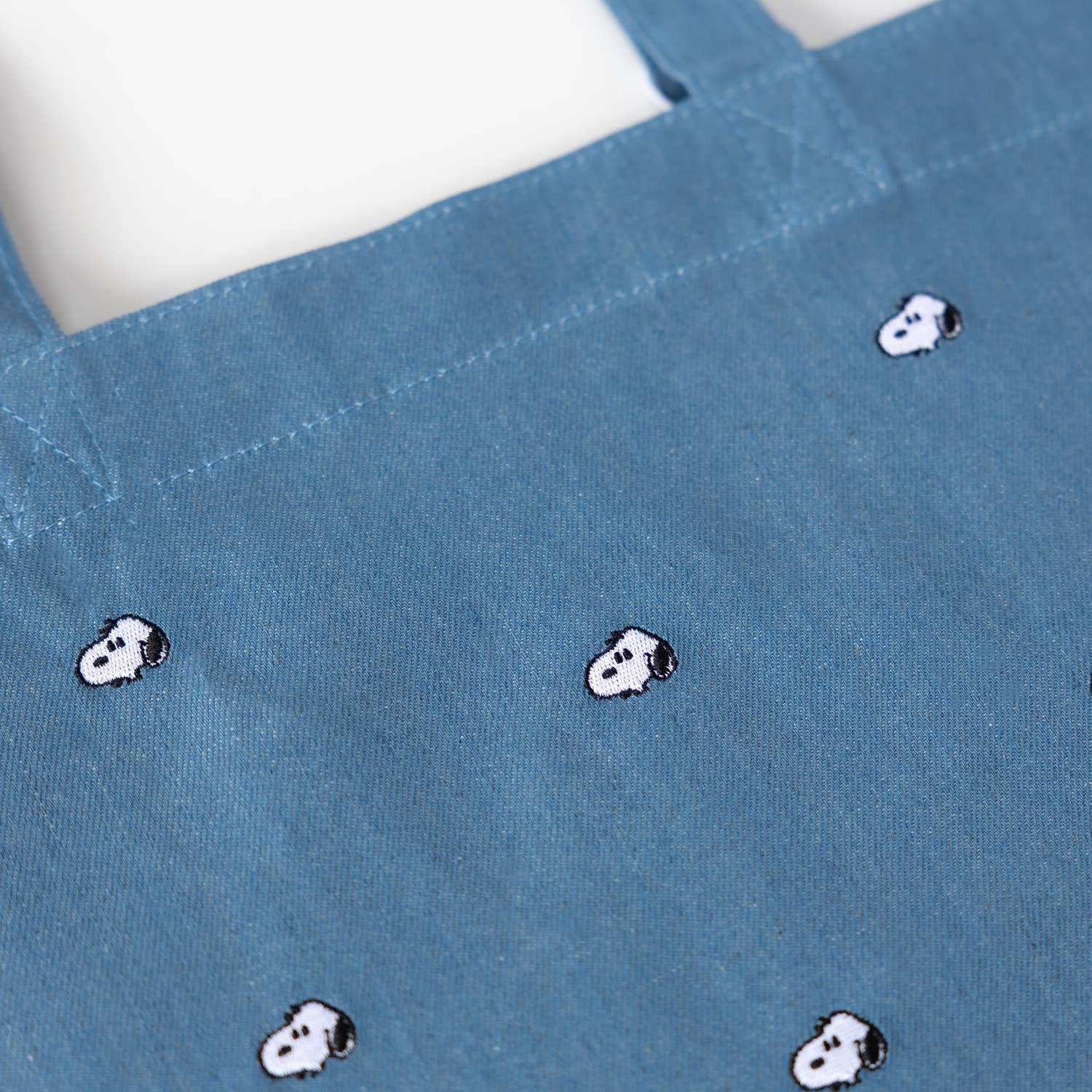 Snoopy Embroidered Tote Bag, Denim