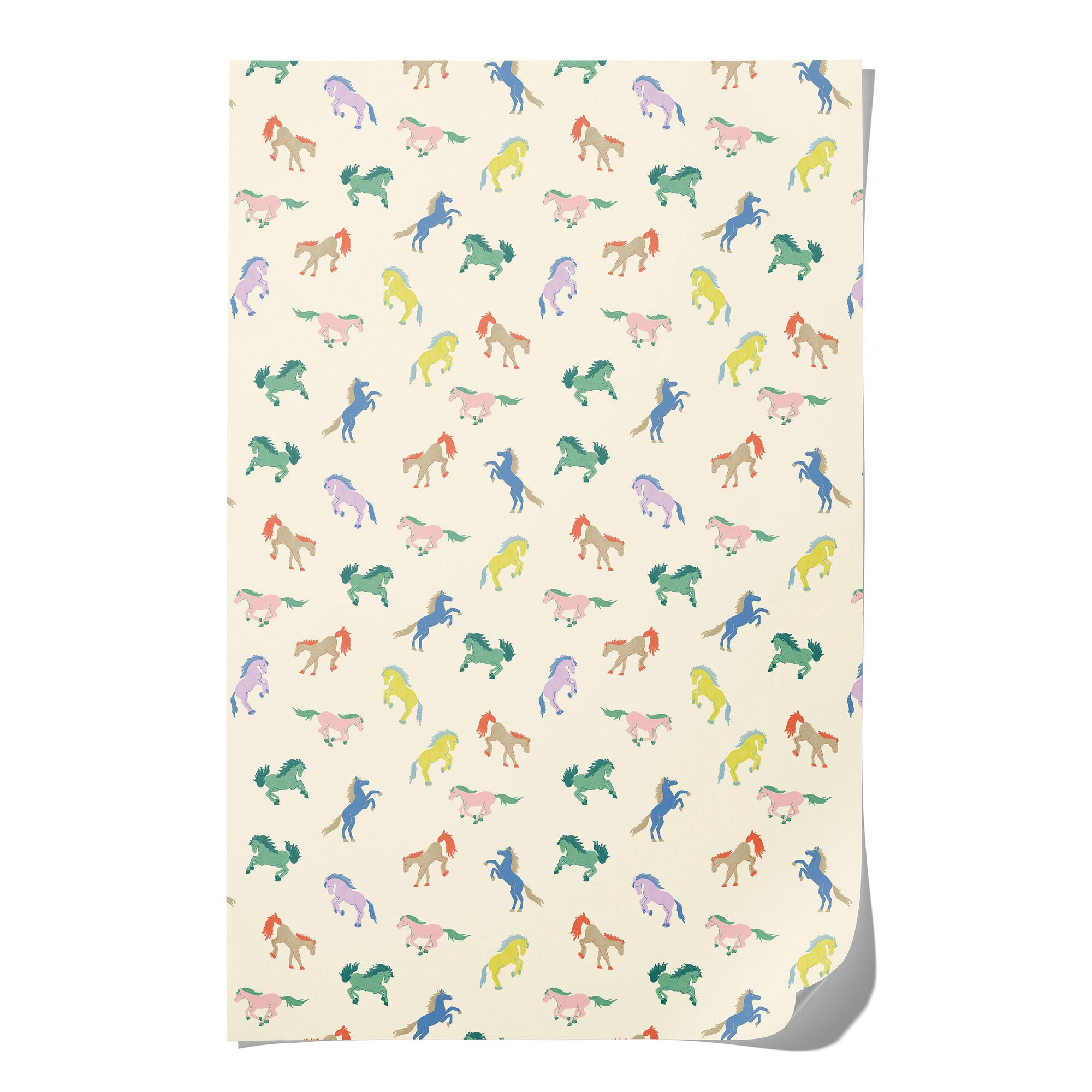 Wild Horses Rolled Gift Wrap, 3 sheets