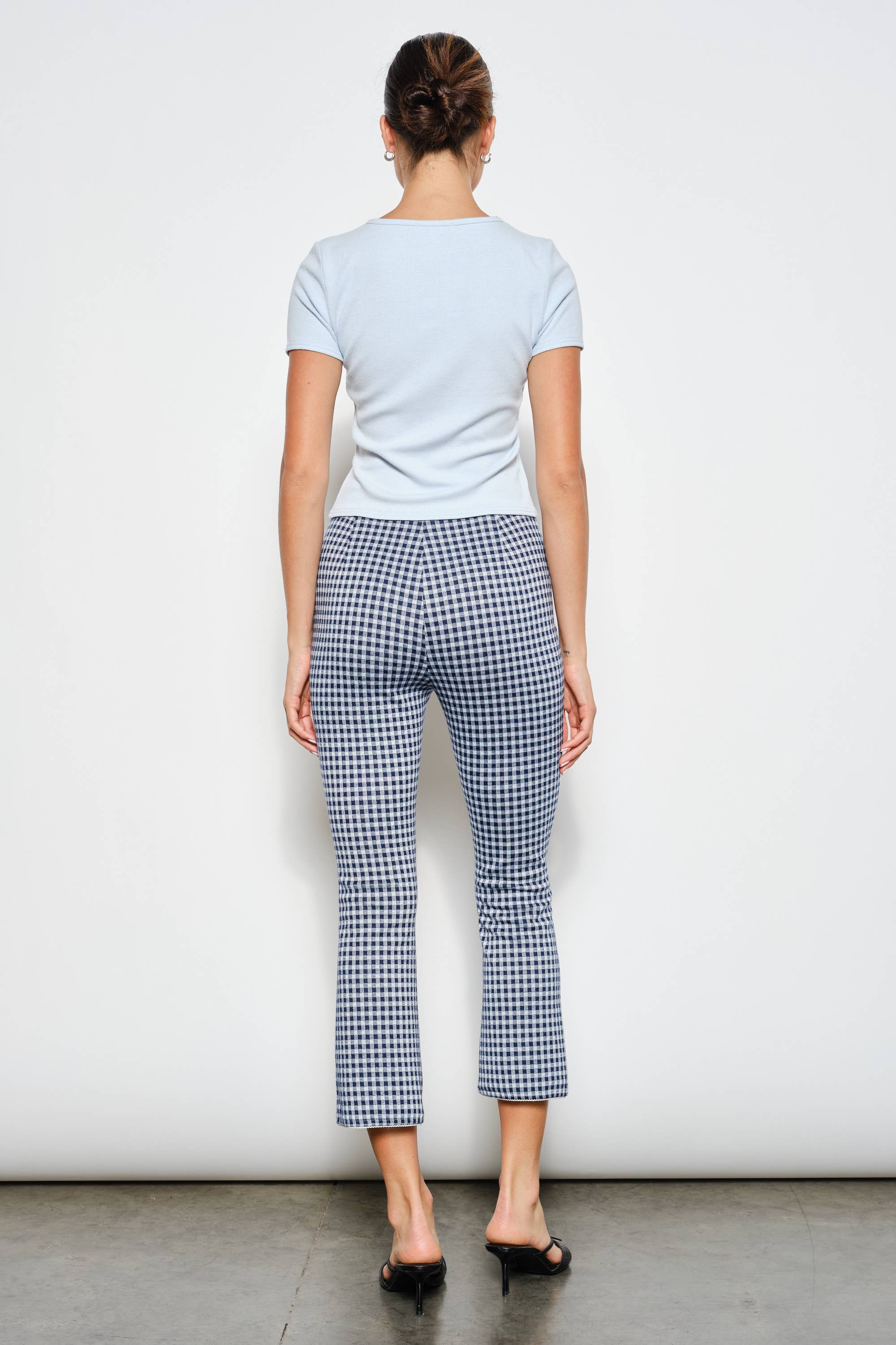 Capri Pants, Navy Gingham