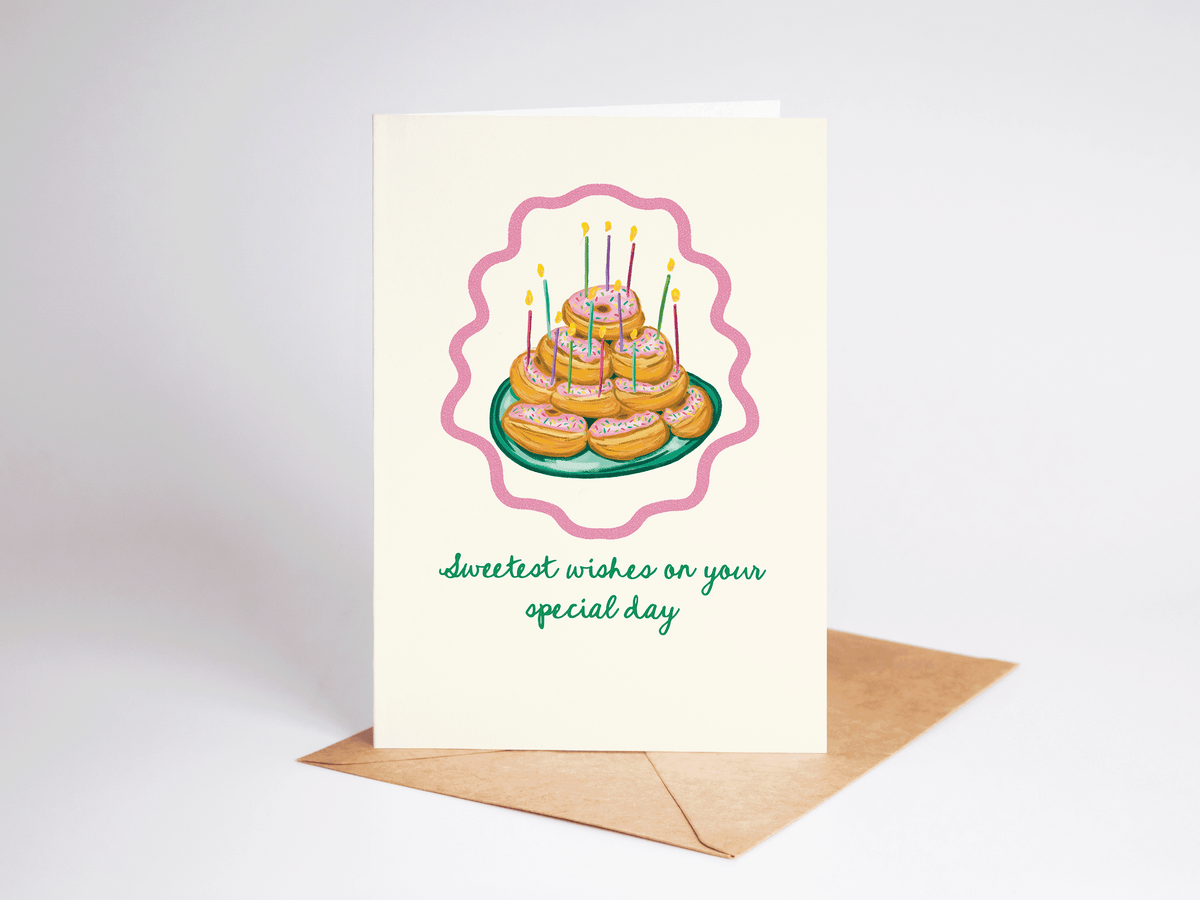 Sweetest Wishes Donuts & Sprinkles Birthday Greeting Card