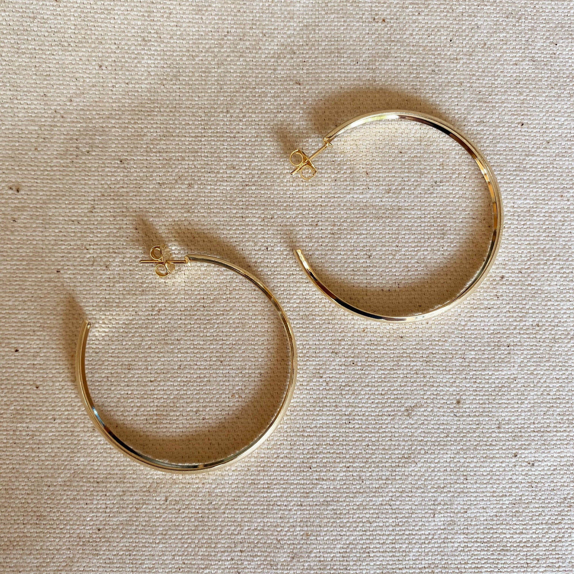 50mm C-Hoop Earrings, 18k Gold Filled