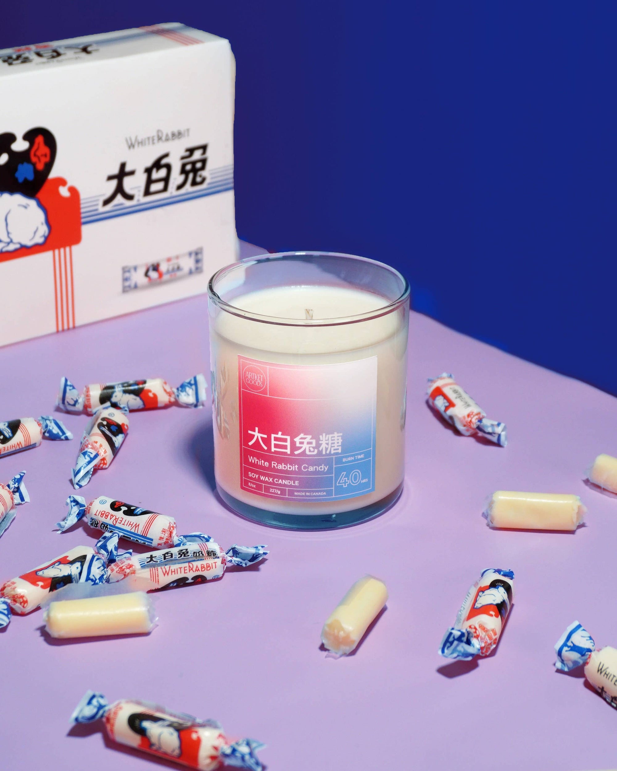 White Rabbit Candy Candle