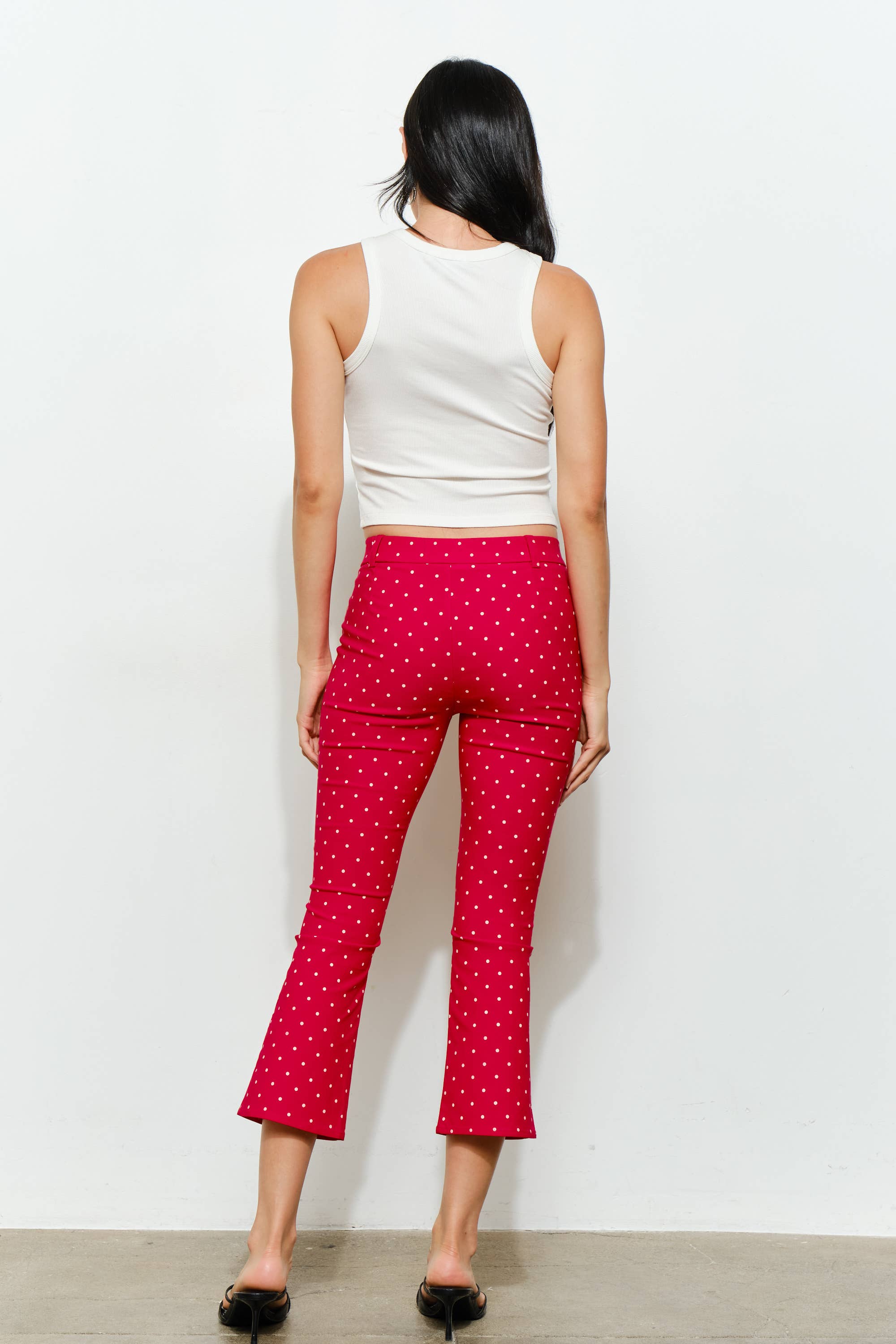 Capri Pants, Red Polka Dot