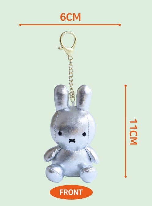 Miffy Plush Keychain, Silver