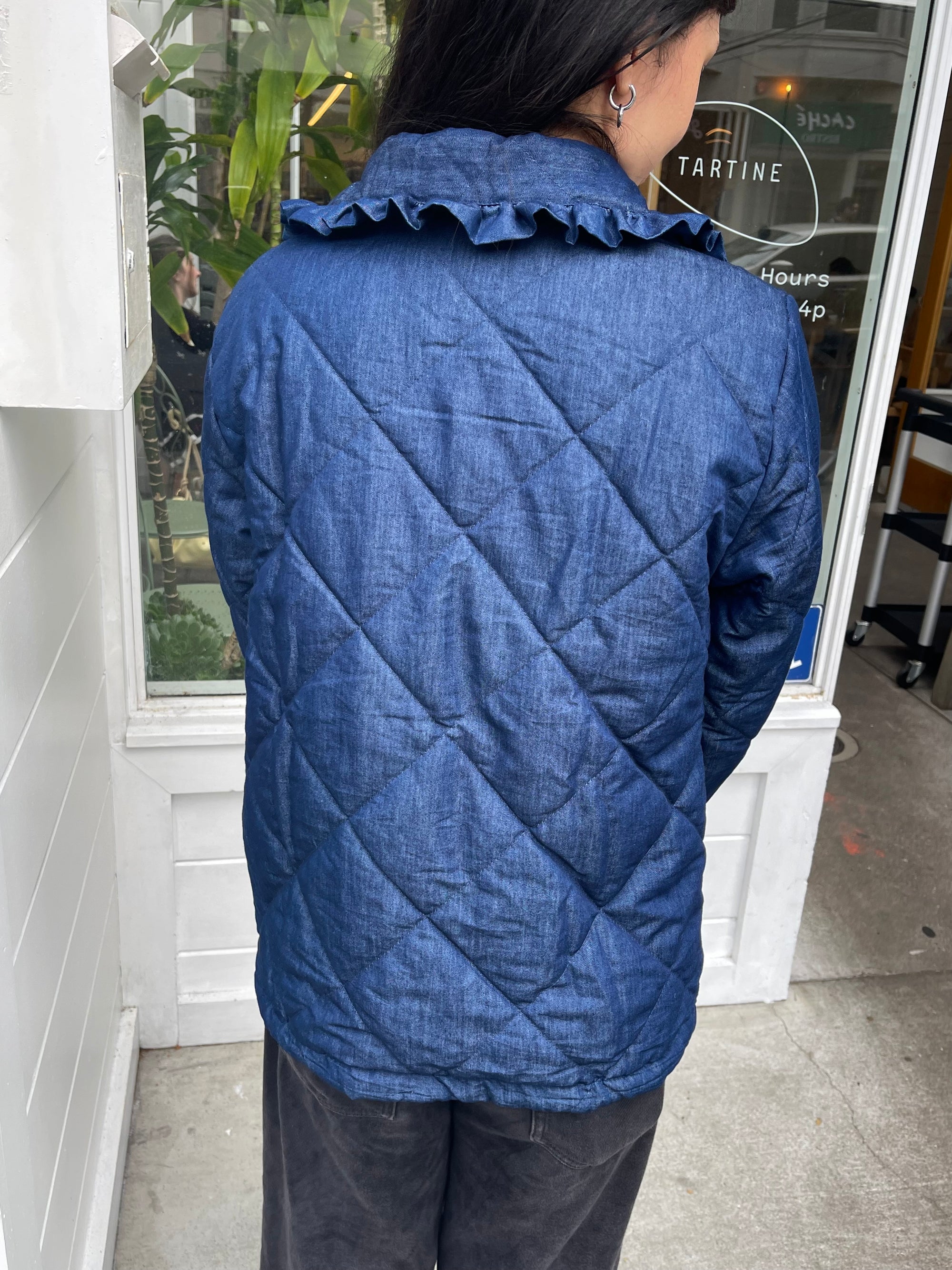 Ruffled Jacket, Blue/Denim