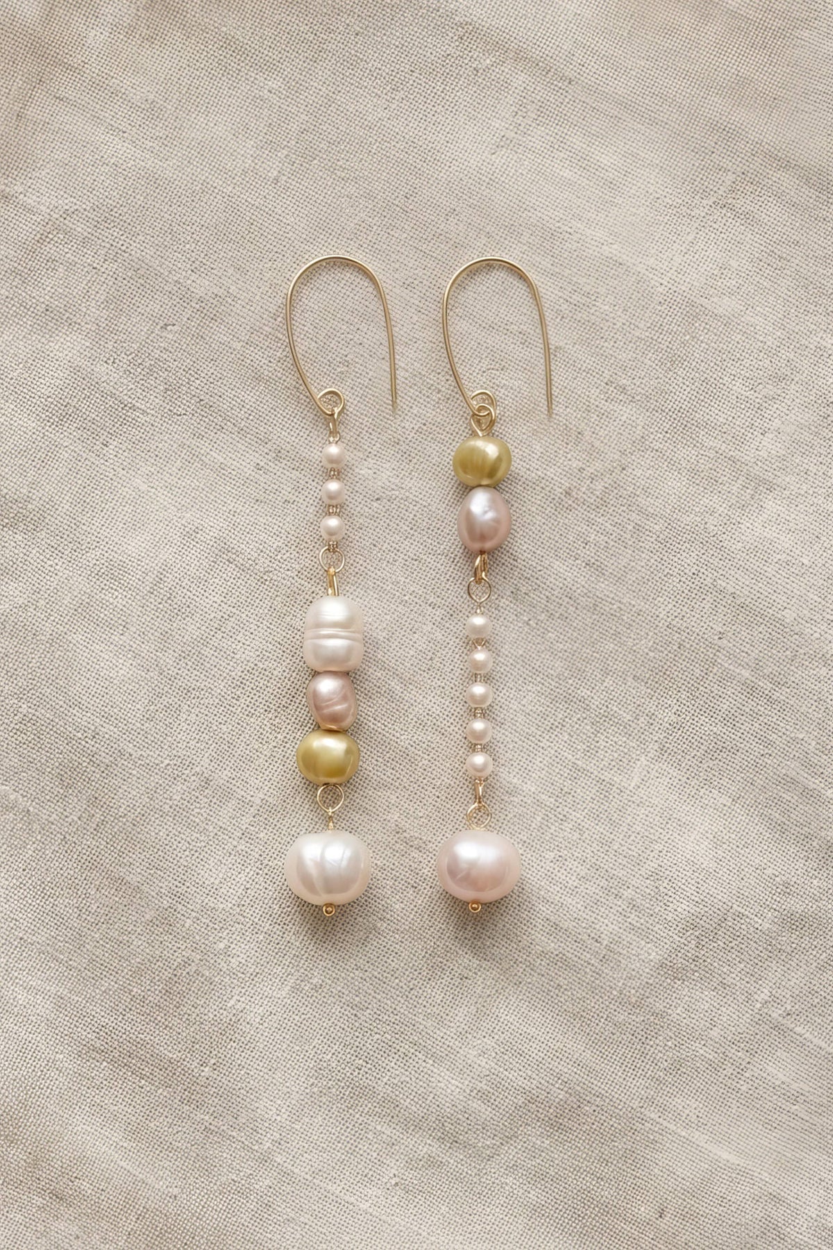 Pearl Drop Earrings, Gold