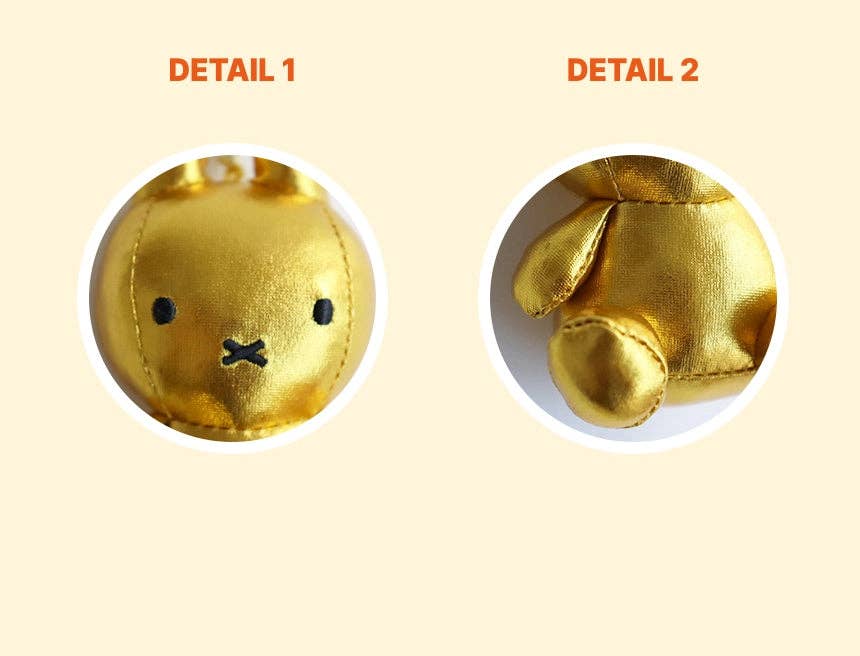 Miffy Plush Keychain, Gold