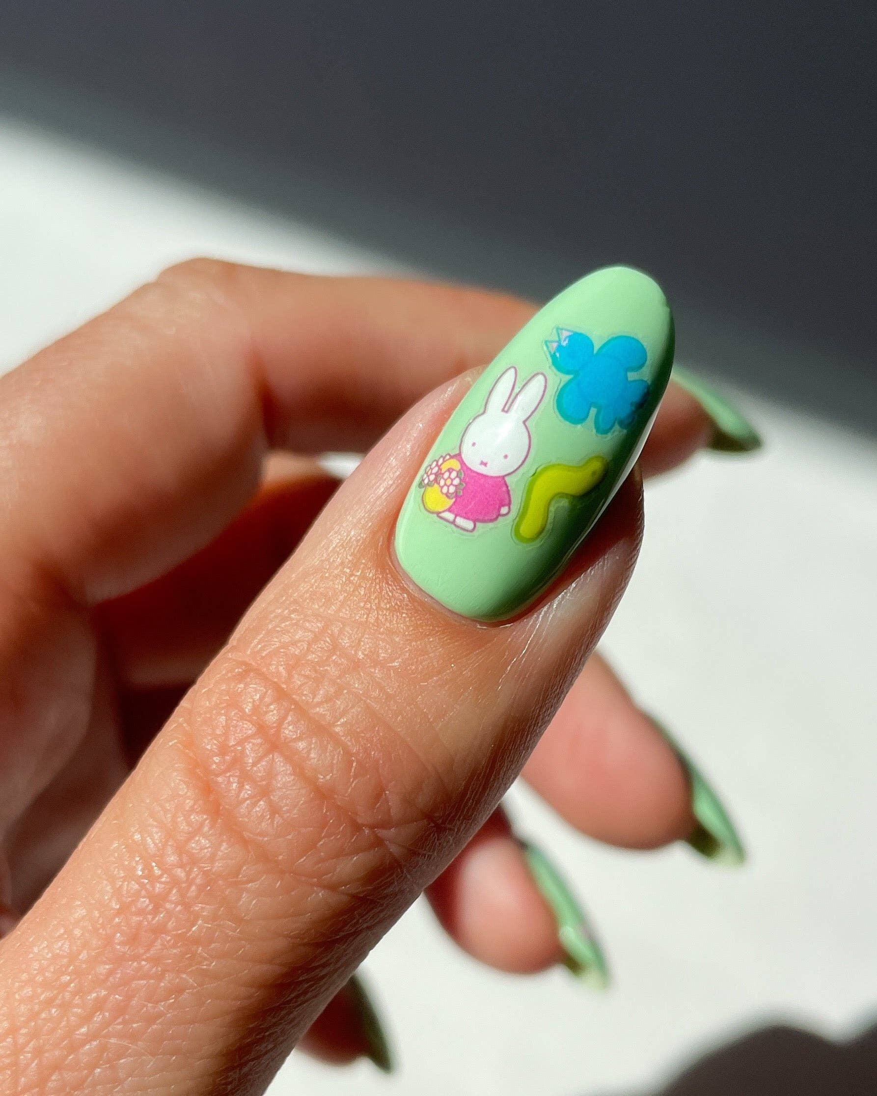 Nail Art Sticker, Miffy in a Garden