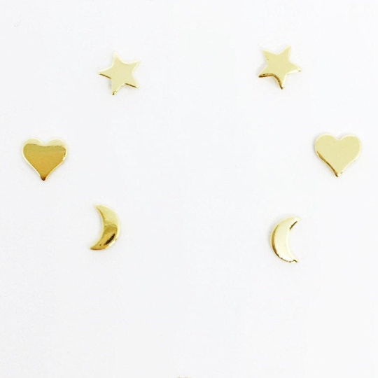 Dainty Earrings Trio, 18k Gold Filled