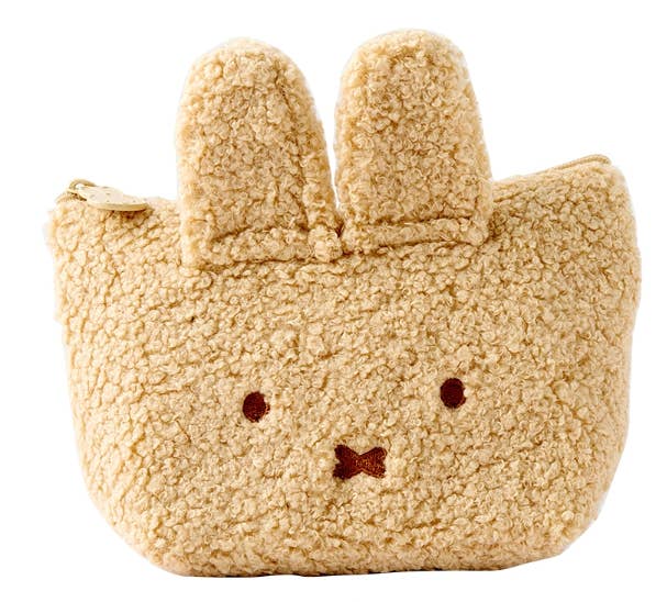 Miffy Face Fuzzy Cozy Pouch, Brown