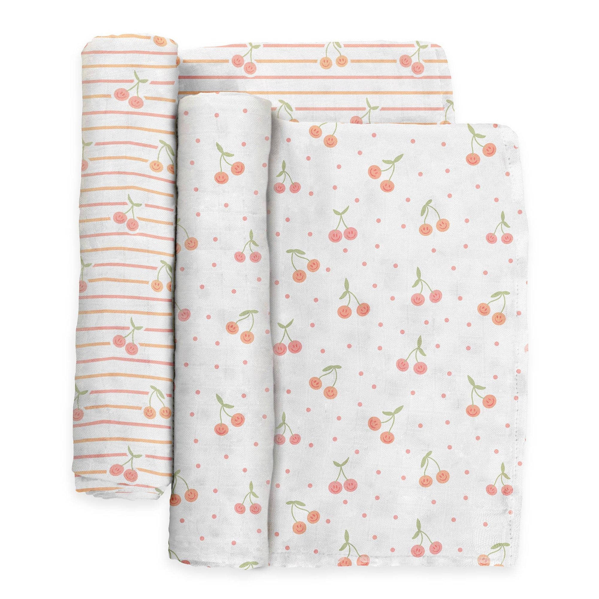 Cherry Swaddle Blanket, Set of 2