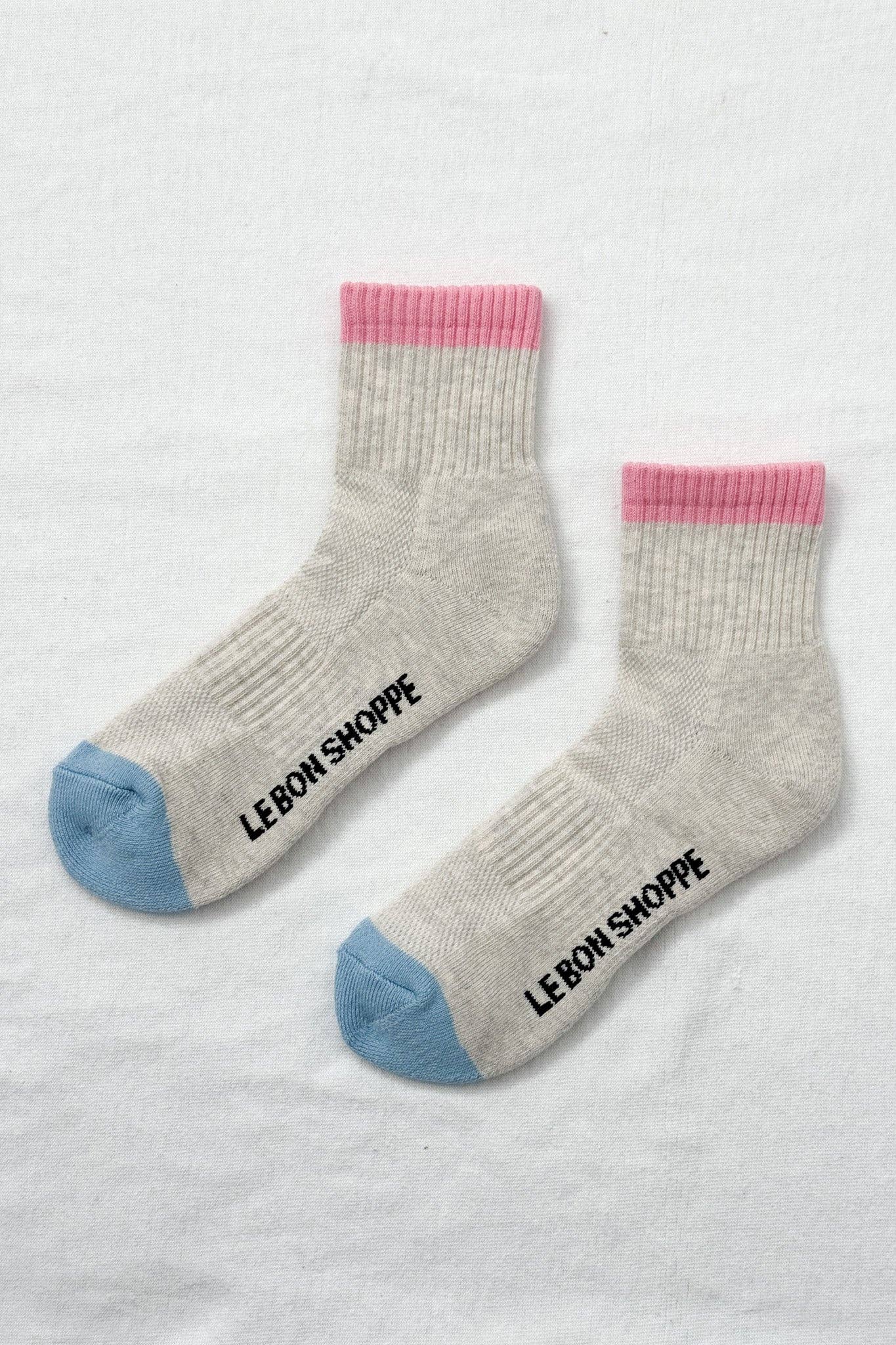 Color Block Girlfriend Socks, Yellow Blue