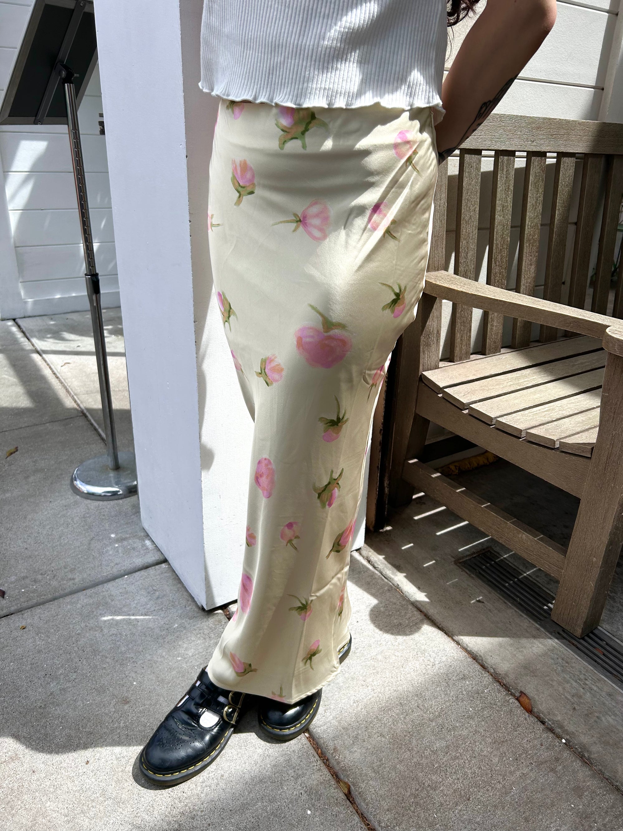 Rose Printed Maxi Skirt