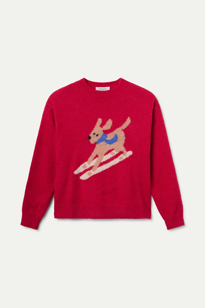 Skiing Dog Pullover Sweater