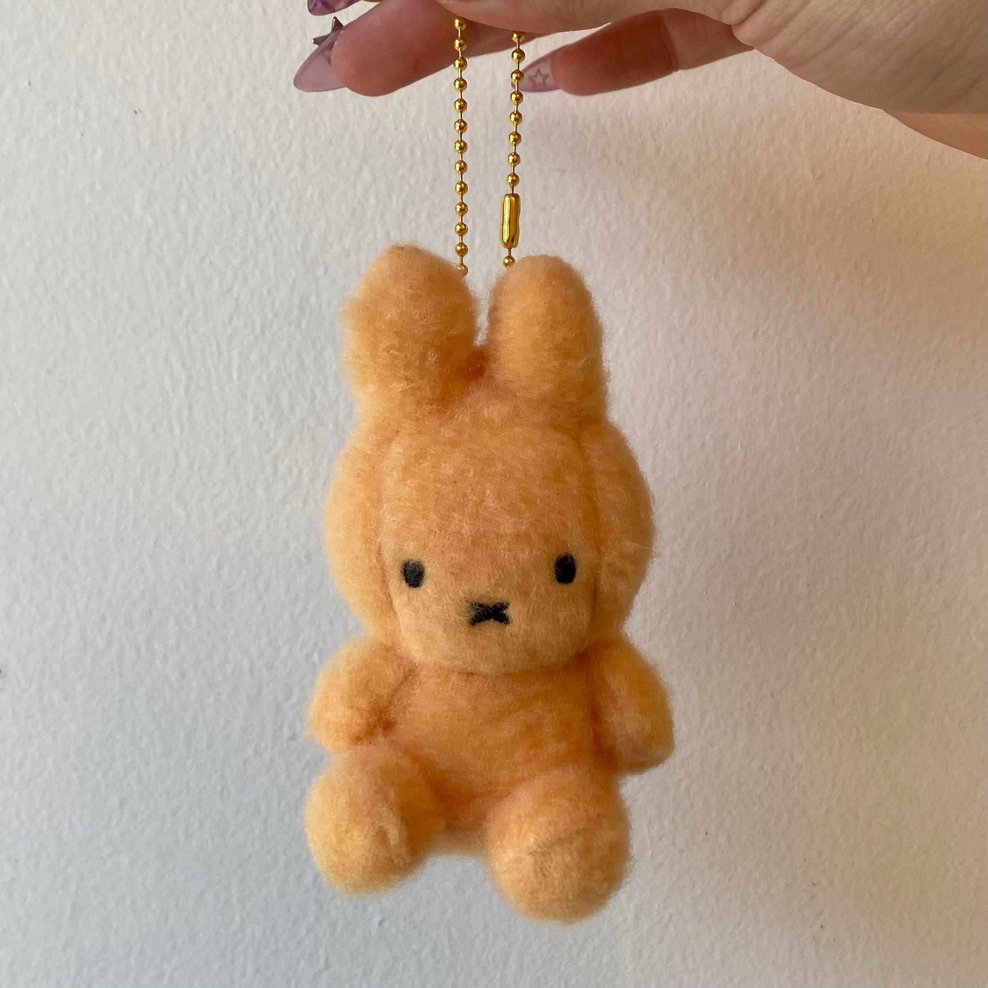 Fluffy Miffy Keychain, Orange