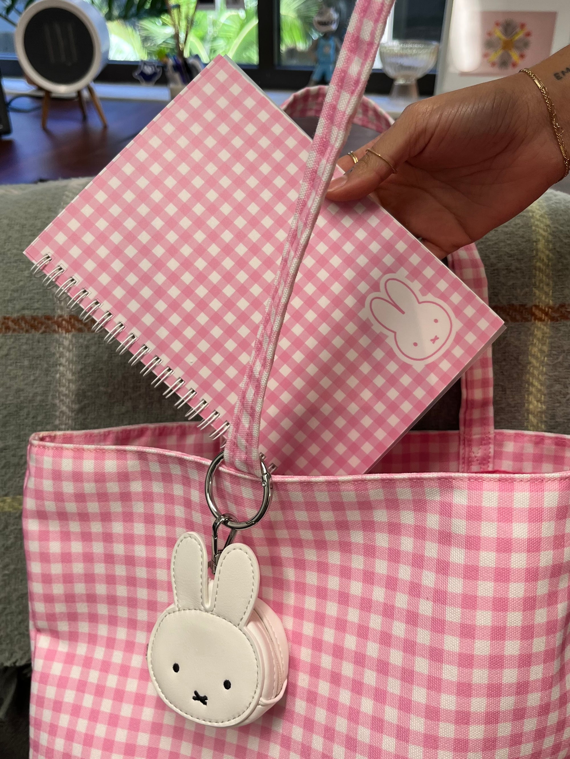 Miffy Gingham Notebook, Pink