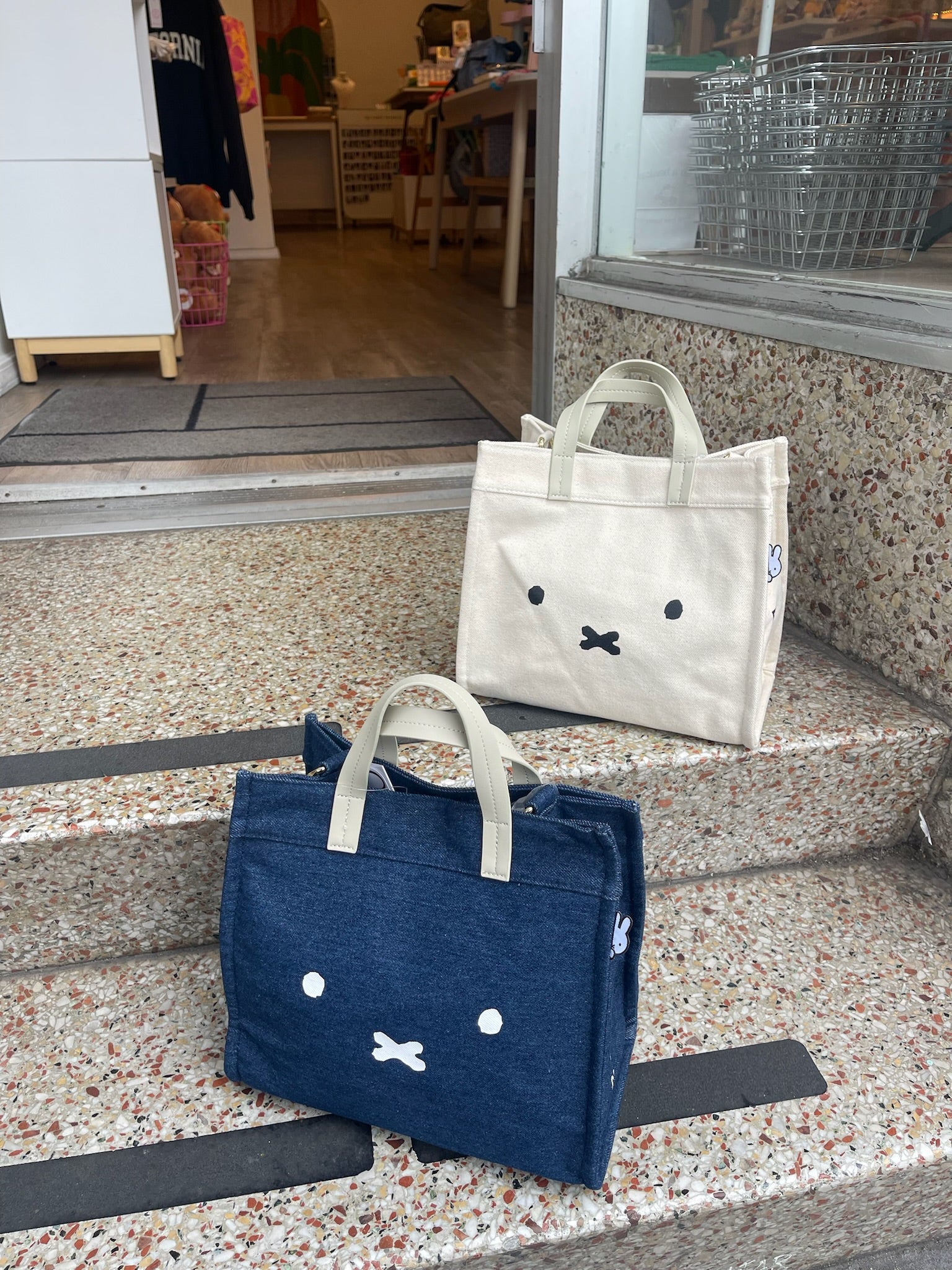 Miffy Face Canvas Work Tote, Natural