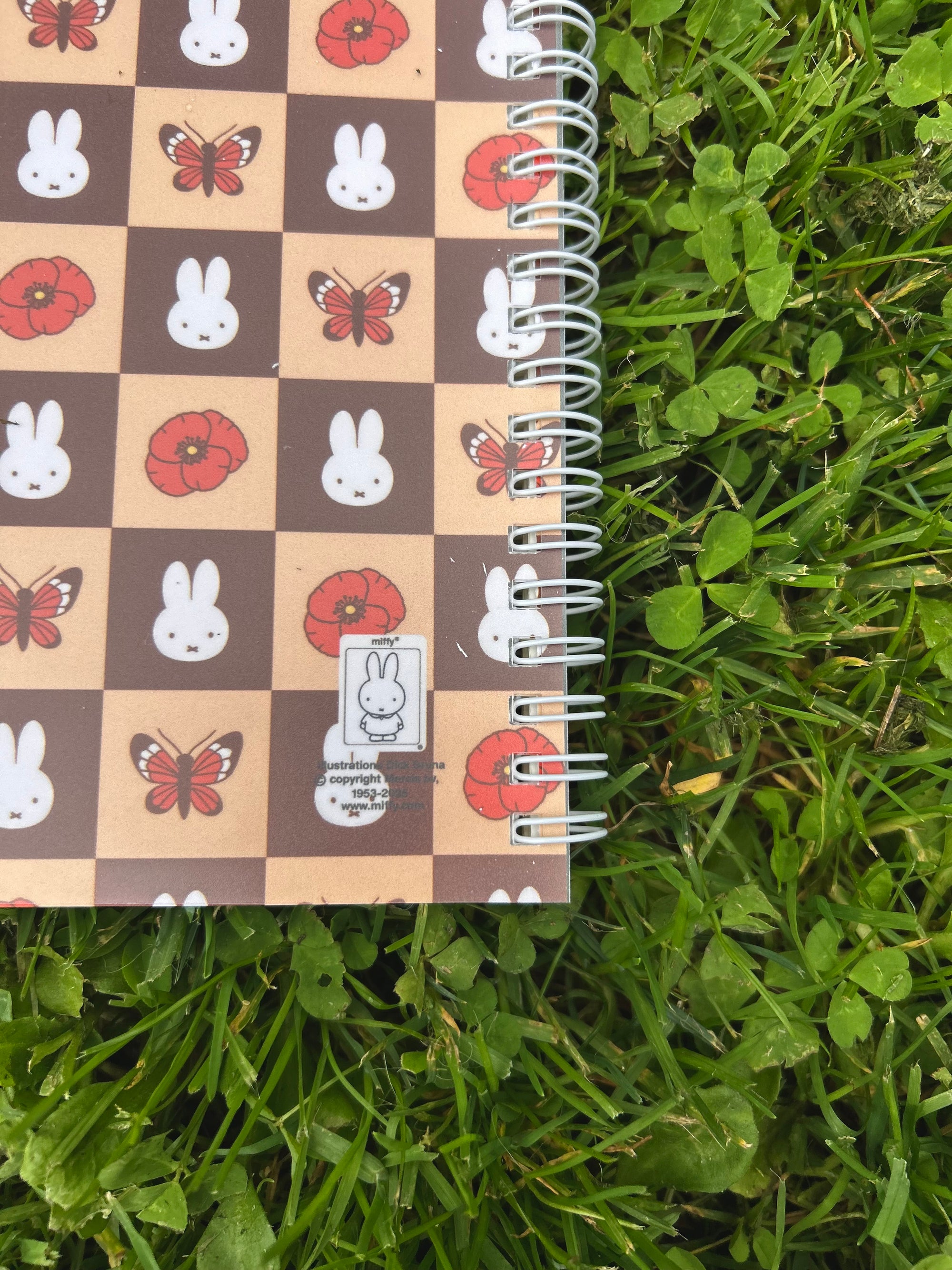 Miffy Poppy Butterfly Grid Pattern Pocket Notebook
