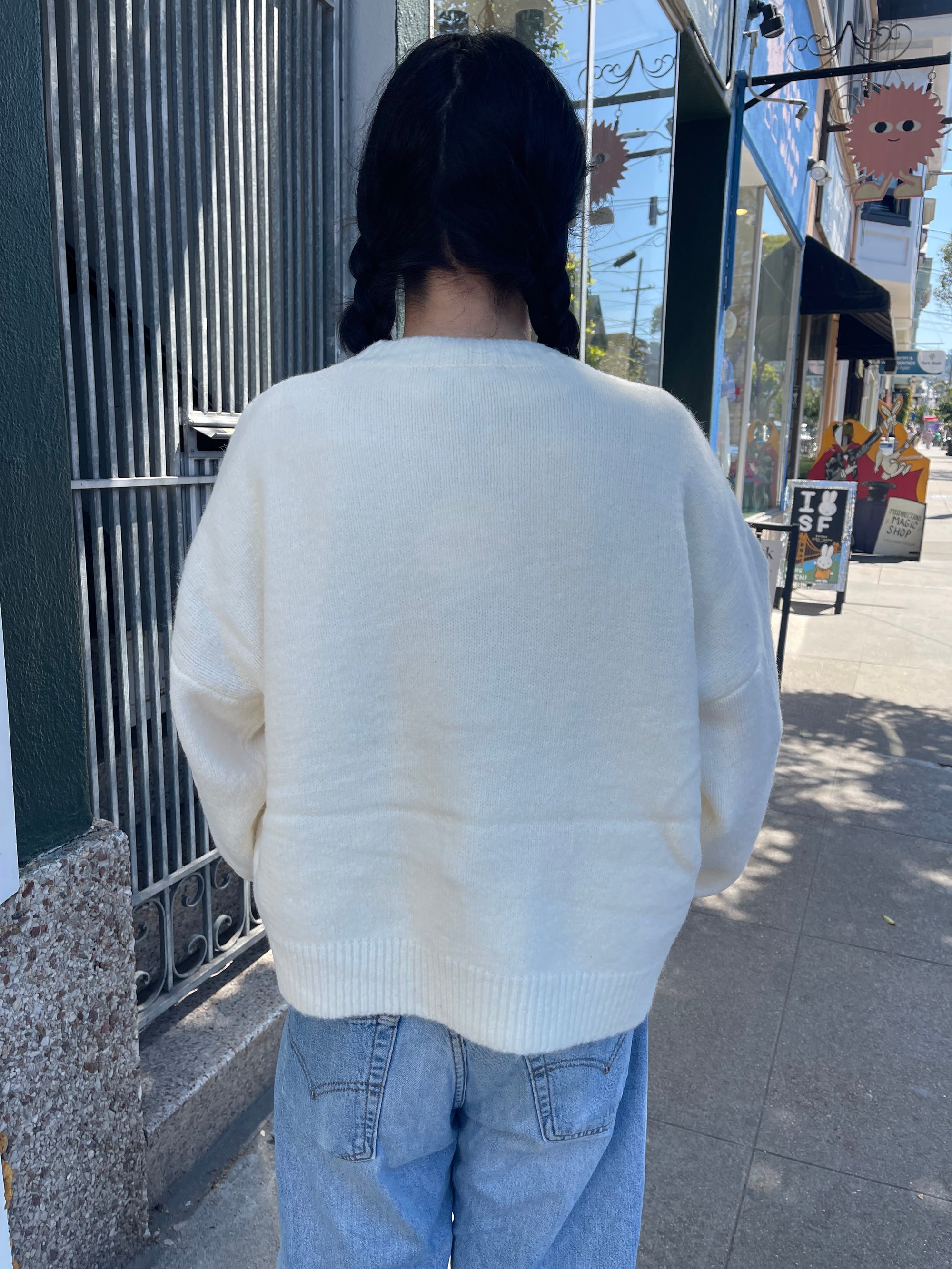 Horse Knit Sweater, Cream