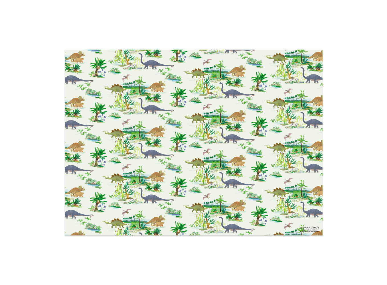 Dinosaurs Rolled Gift Wrap, 3 Sheets