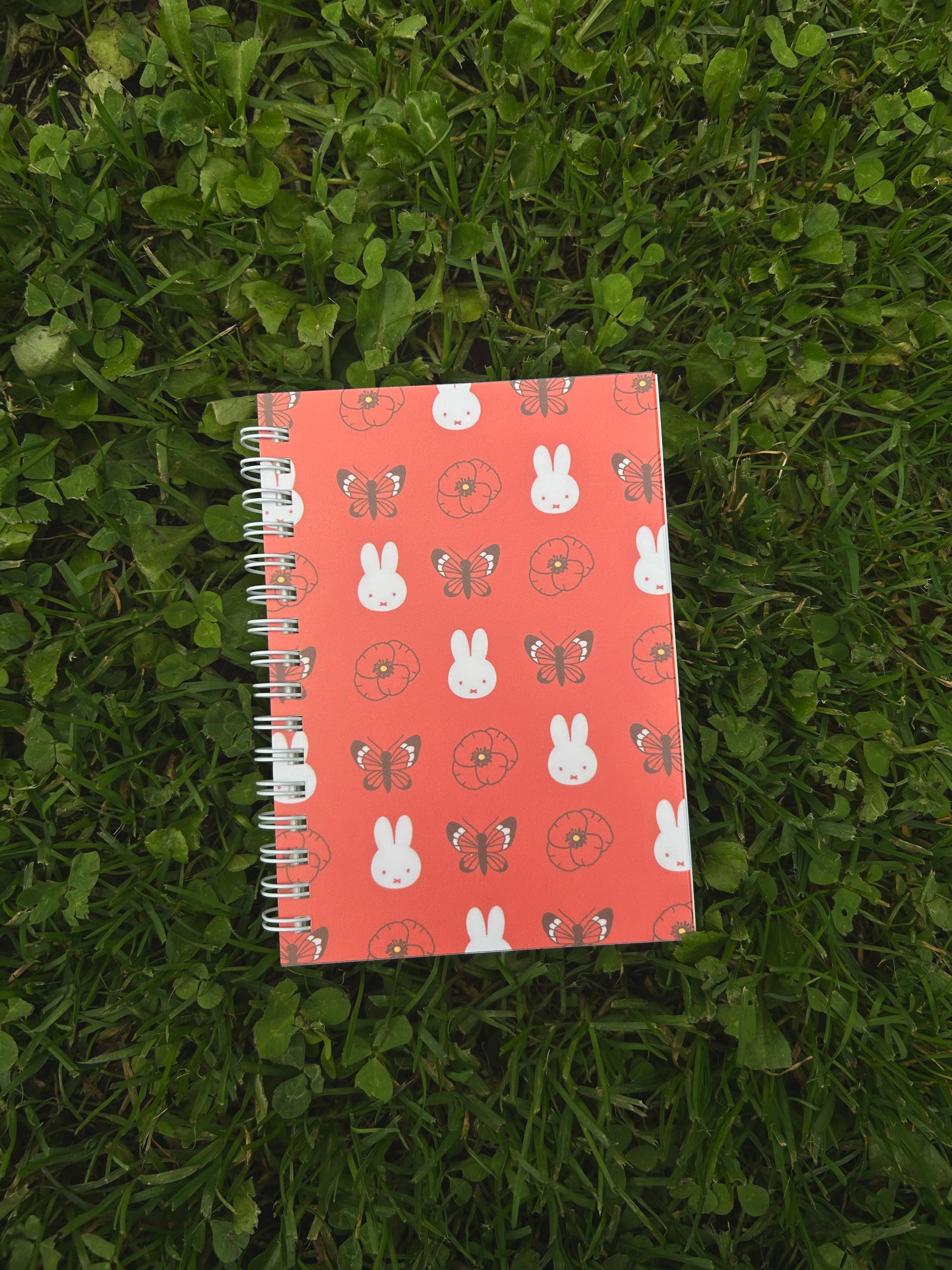 Miffy Poppy Butterfly Pattern Pocket Notebook, Red