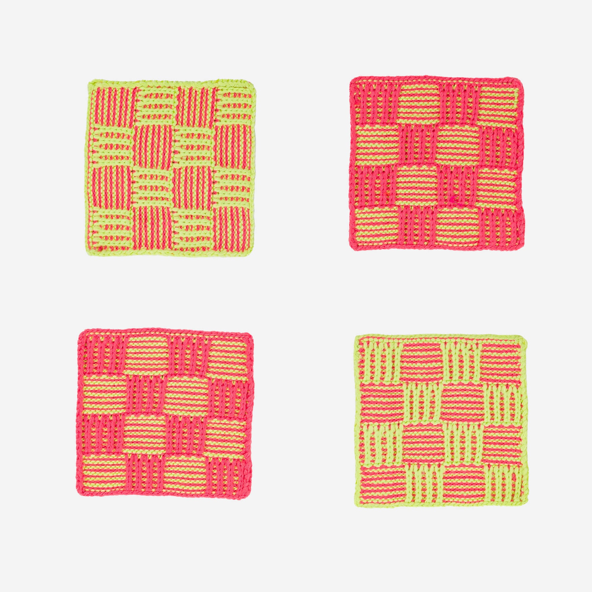 Checkerboard Coaster Set, Melon