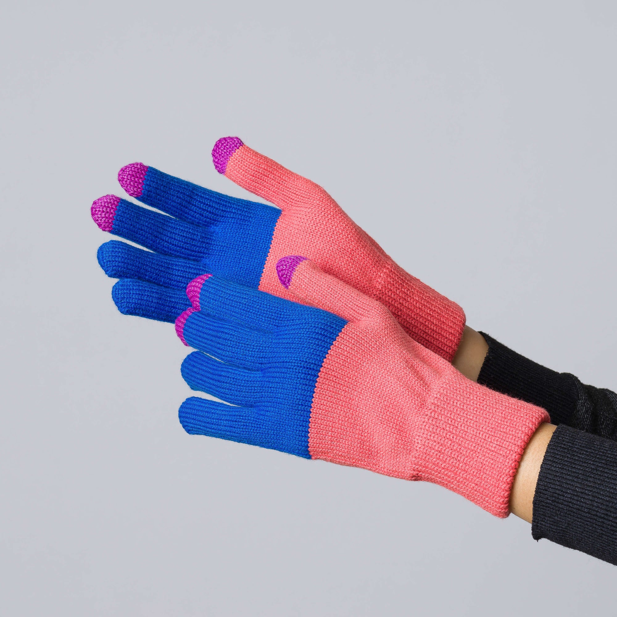 Colorblock Touchscreen Gloves, Melon Cobalt