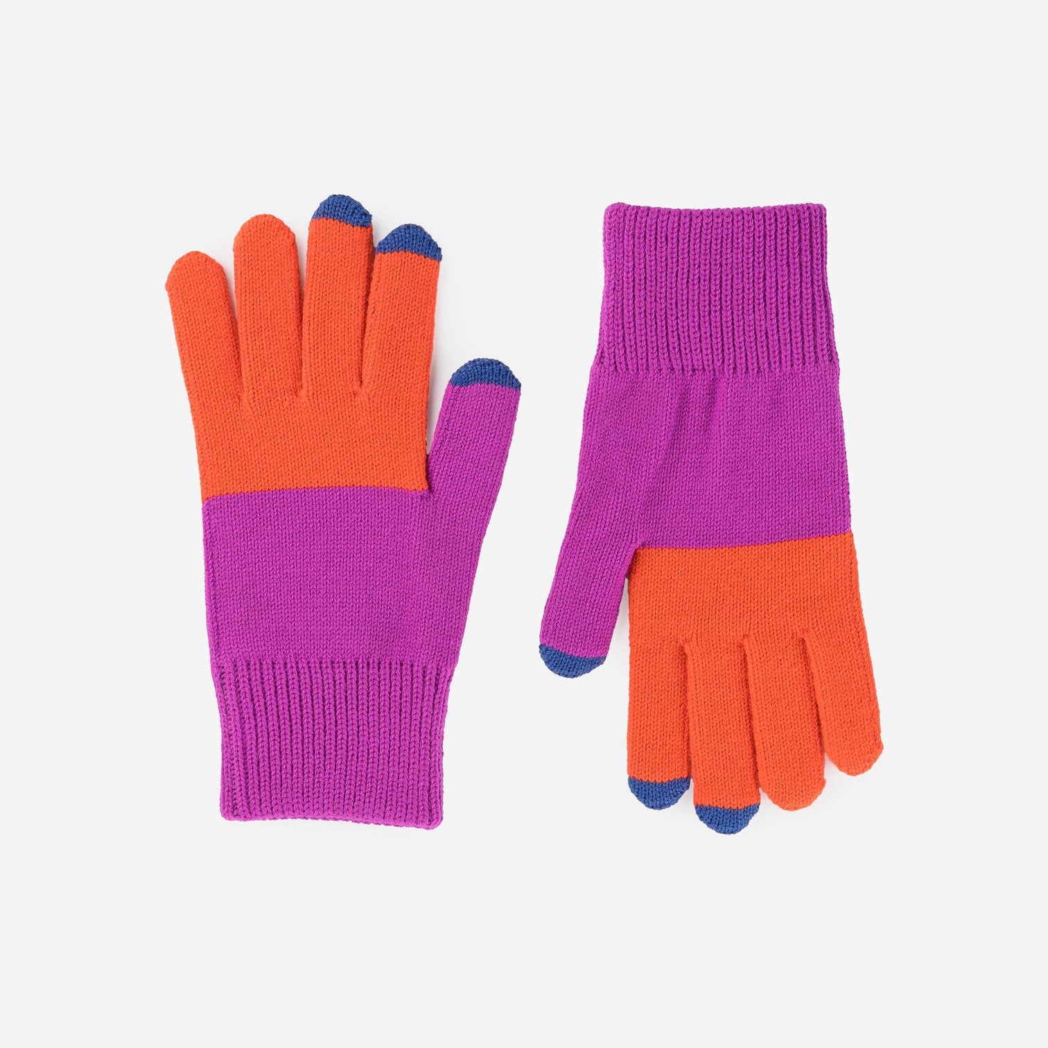 Colorblock Touchscreen Gloves, Poppy Lilac