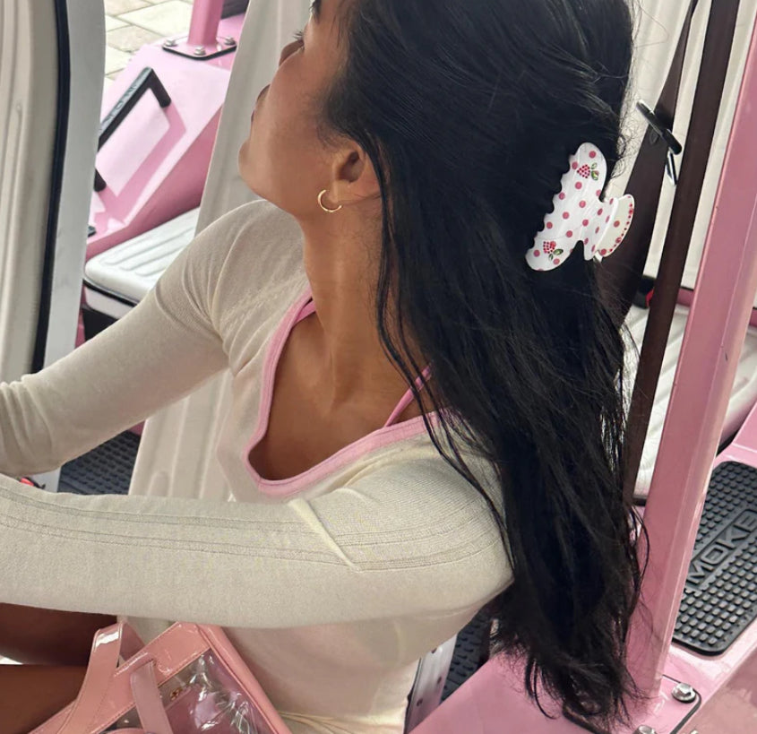 Coconut Berry Dot Sweetheart Clip