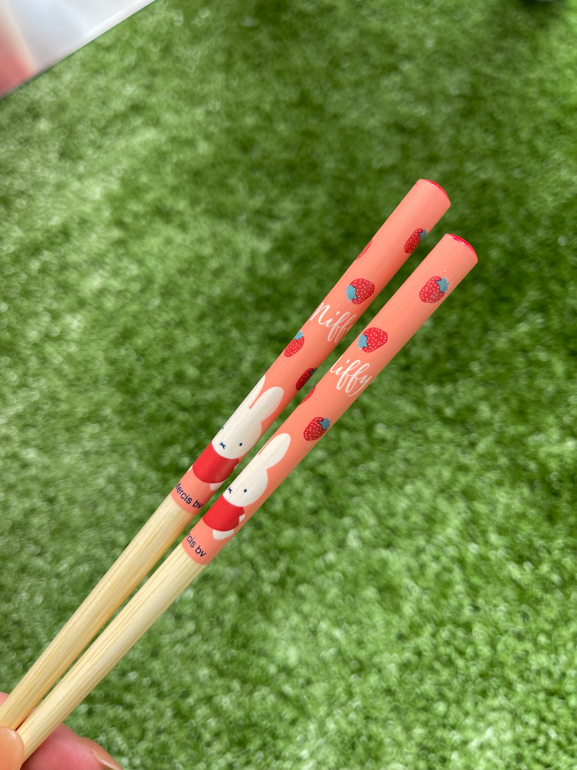 Miffy Bamboo Chopsticks, Strawberry Pink